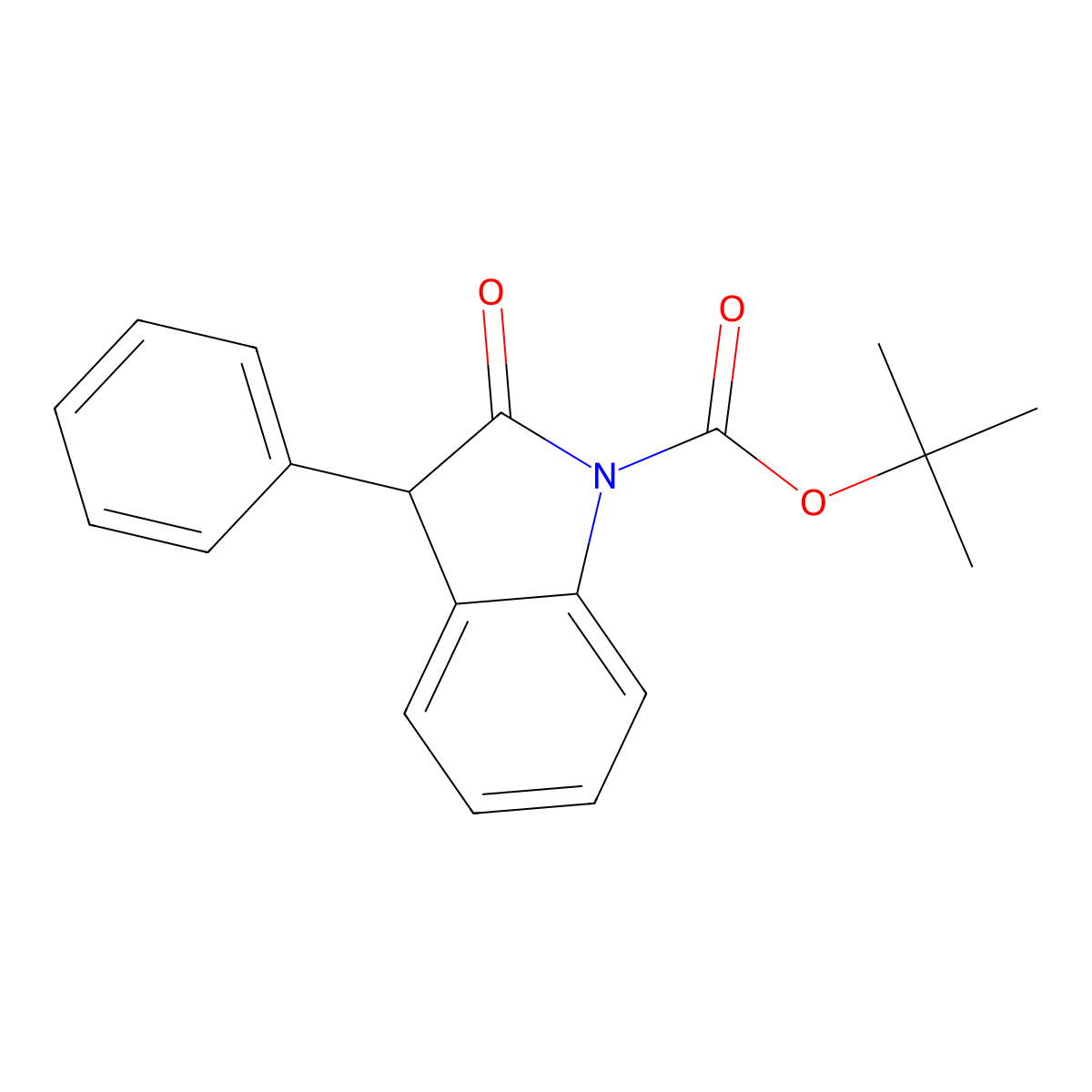 Tert-butyl 2-oxo-3-phenylindoline-1-carboxylate molecular structure, CAS 862906-97-6