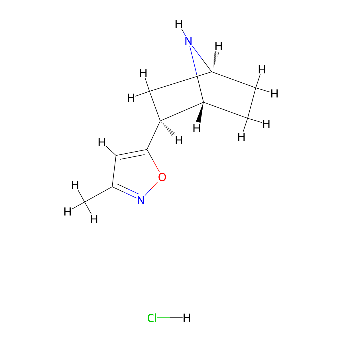 Epiboxidine hydrochloride molecular structure, CAS 862909-67-9