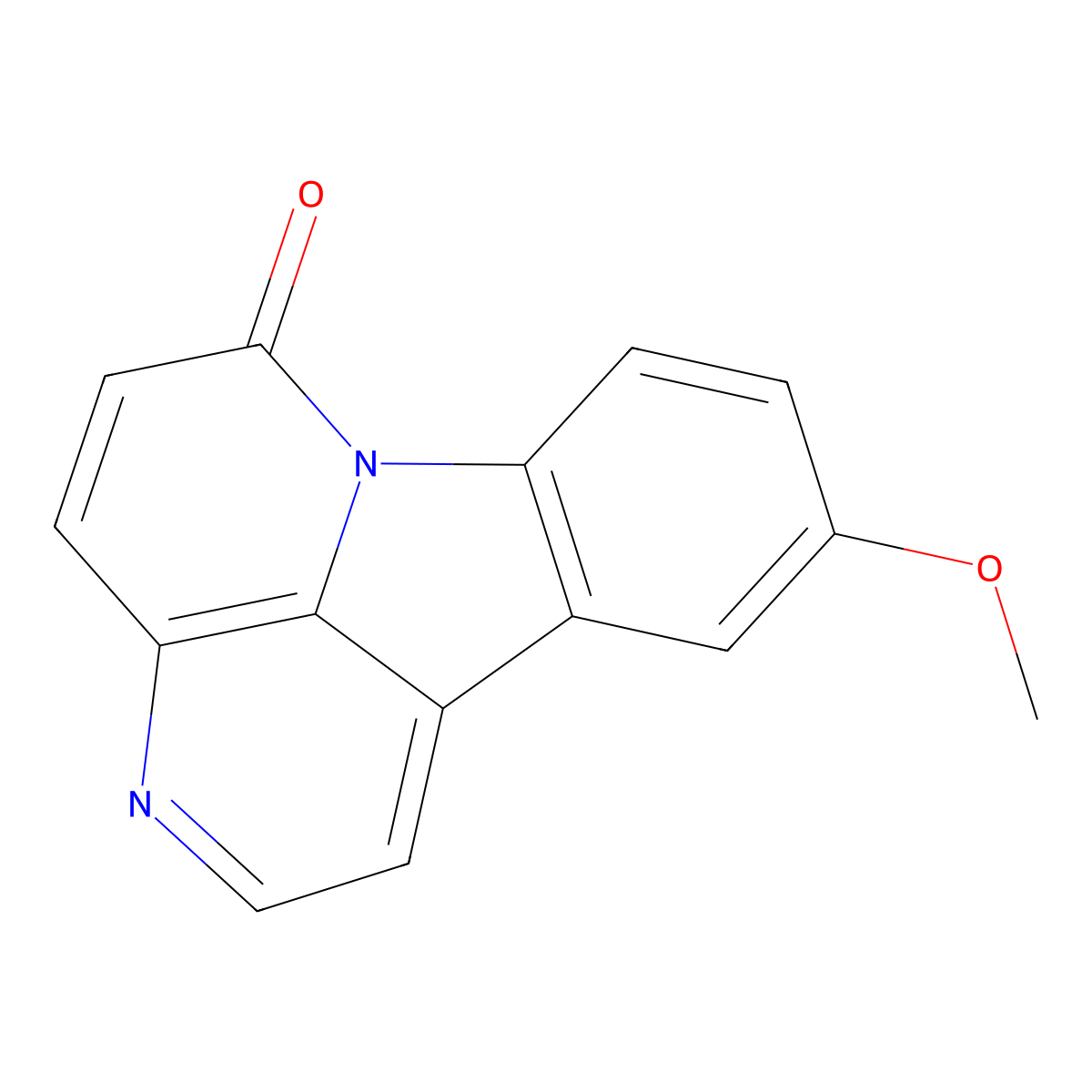 6H-Indolo(3,2,1-de)(1,5)naphthyridin-6-one, 10-methoxy- molecular structure, CAS 86293-40-5