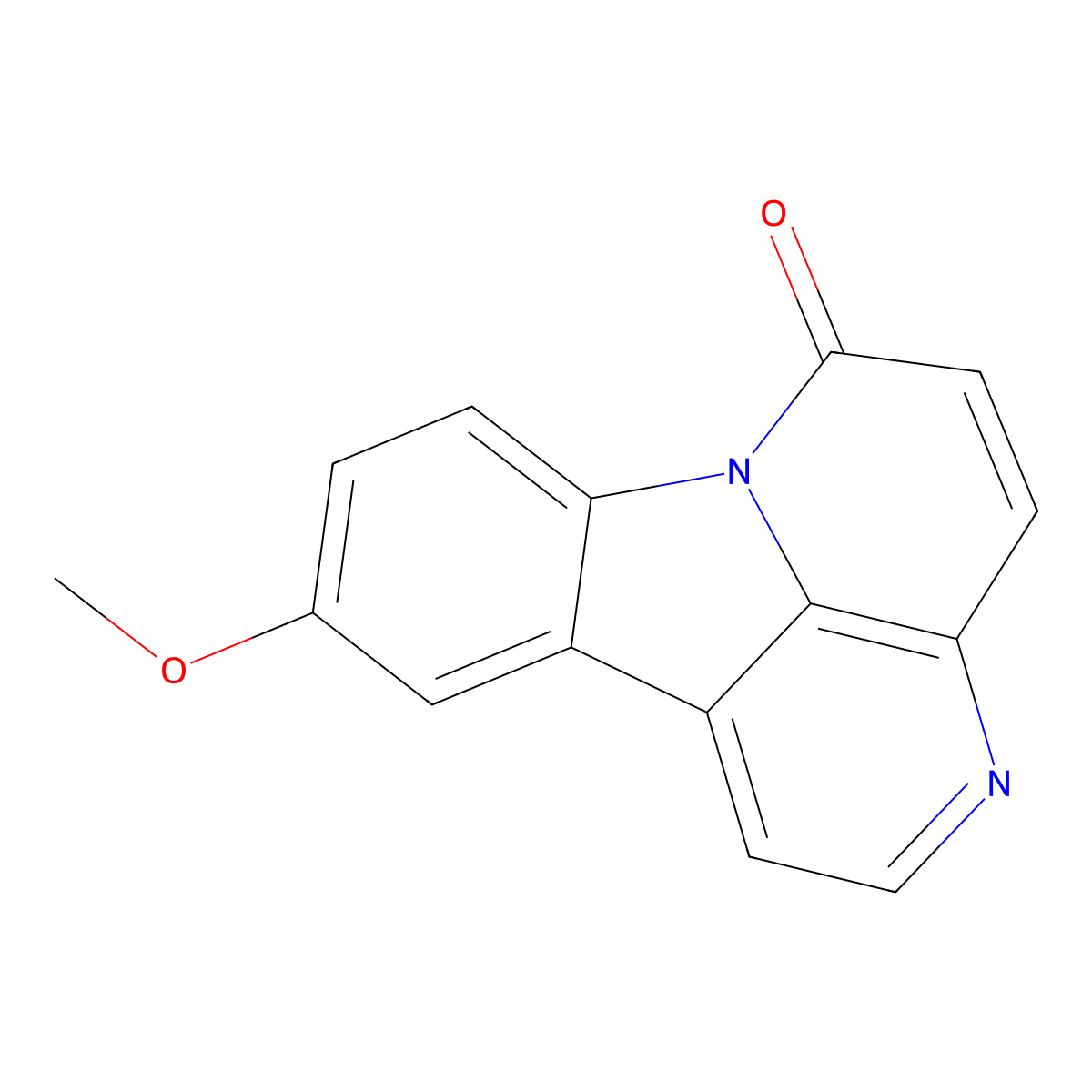 6H-Indolo(3,2,1-de)(1,5)naphthyridin-6-one, 10-methoxy- molecular structure, CAS 86293-40-5