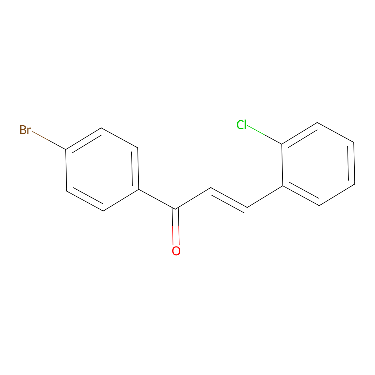 1-(4-Bromophenyl)-3-(2-chlorophenyl)prop-2-en-1-one molecular structure, CAS 86293-48-3