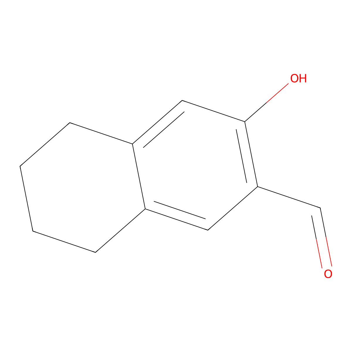 3-Hydroxy-5,6,7,8-tetrahydronaphthalene-2-carbaldehyde molecular structure, CAS 86295-44-5