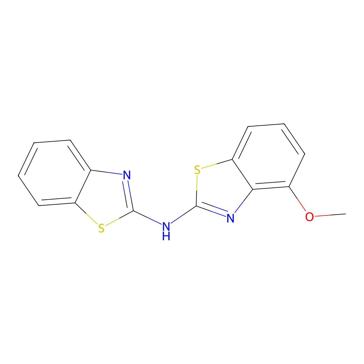 N-(1,3-benzothiazol-2-yl)-4-methoxy-1,3-benzothiazol-2-amine molecular structure, CAS 862973-88-4