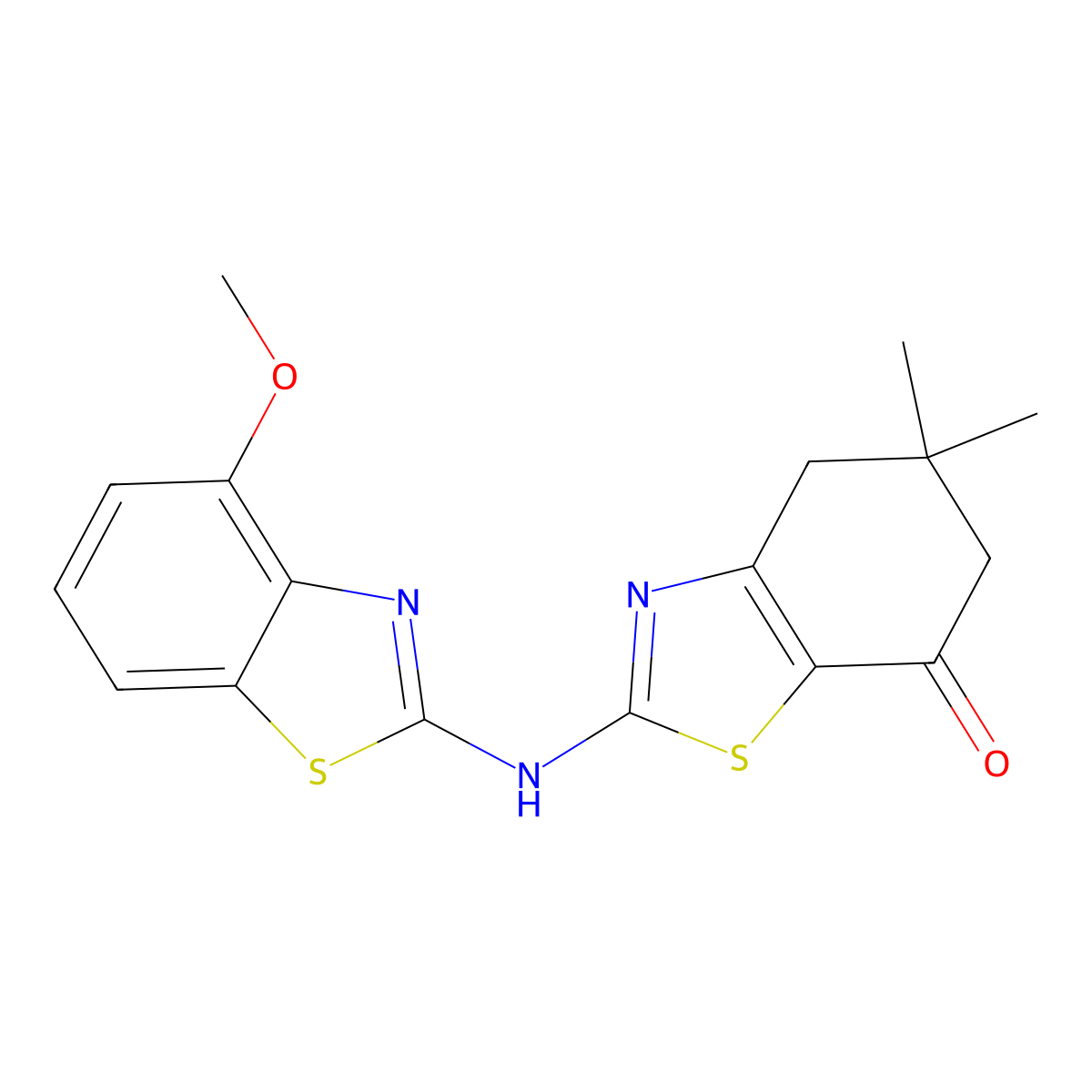 2-((4-methoxybenzo[d]thiazol-2-yl)amino)-5,5-dimethyl-5,6-dihydrobenzo[d]thiazol-7(4H)-one molecular structure, CAS 862973-89-5