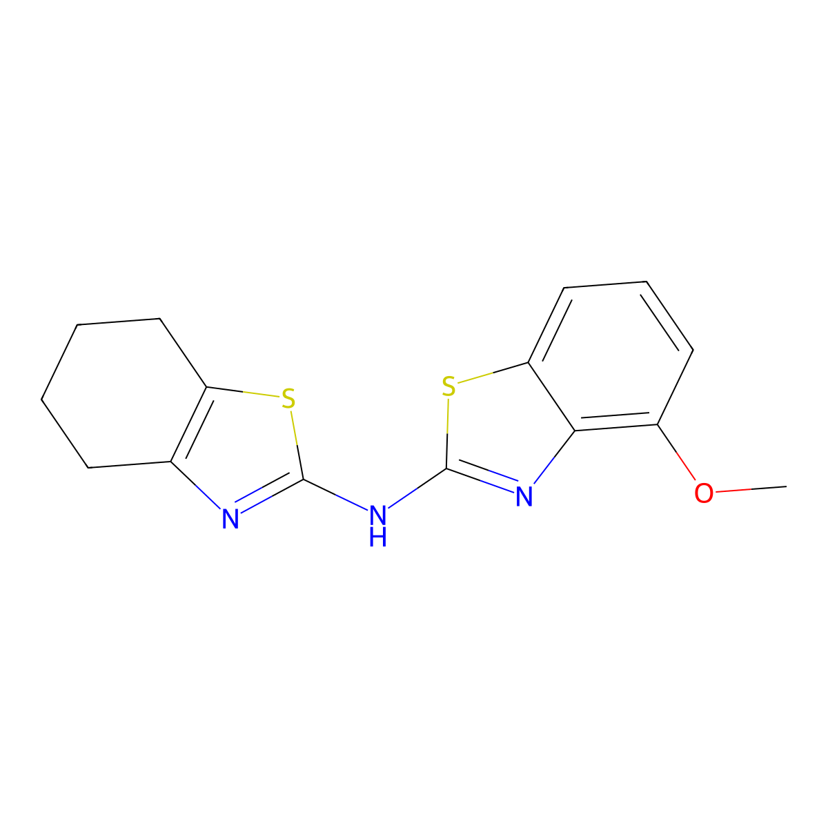 4-methoxy-N-(4,5,6,7-tetrahydro-1,3-benzothiazol-2-yl)-1,3-benzothiazol-2-amine molecular structure, CAS 862973-90-8