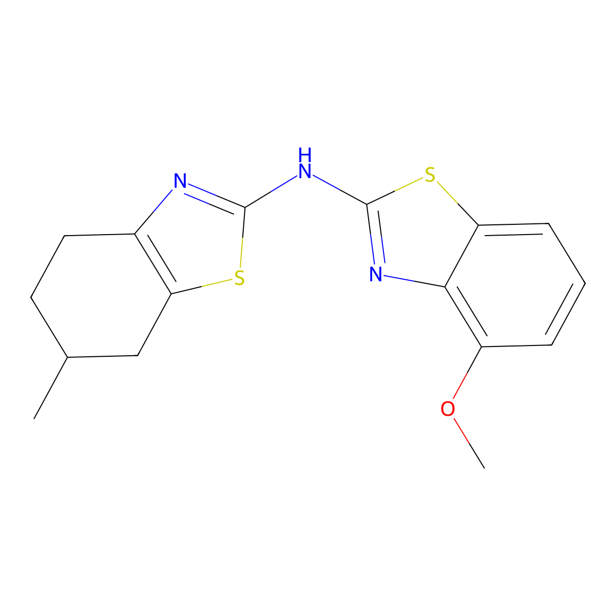 4-methoxy-N-(6-methyl-4,5,6,7-tetrahydrobenzo[d]thiazol-2-yl)benzo[d]thiazol-2-amine molecular structure, CAS 862973-91-9