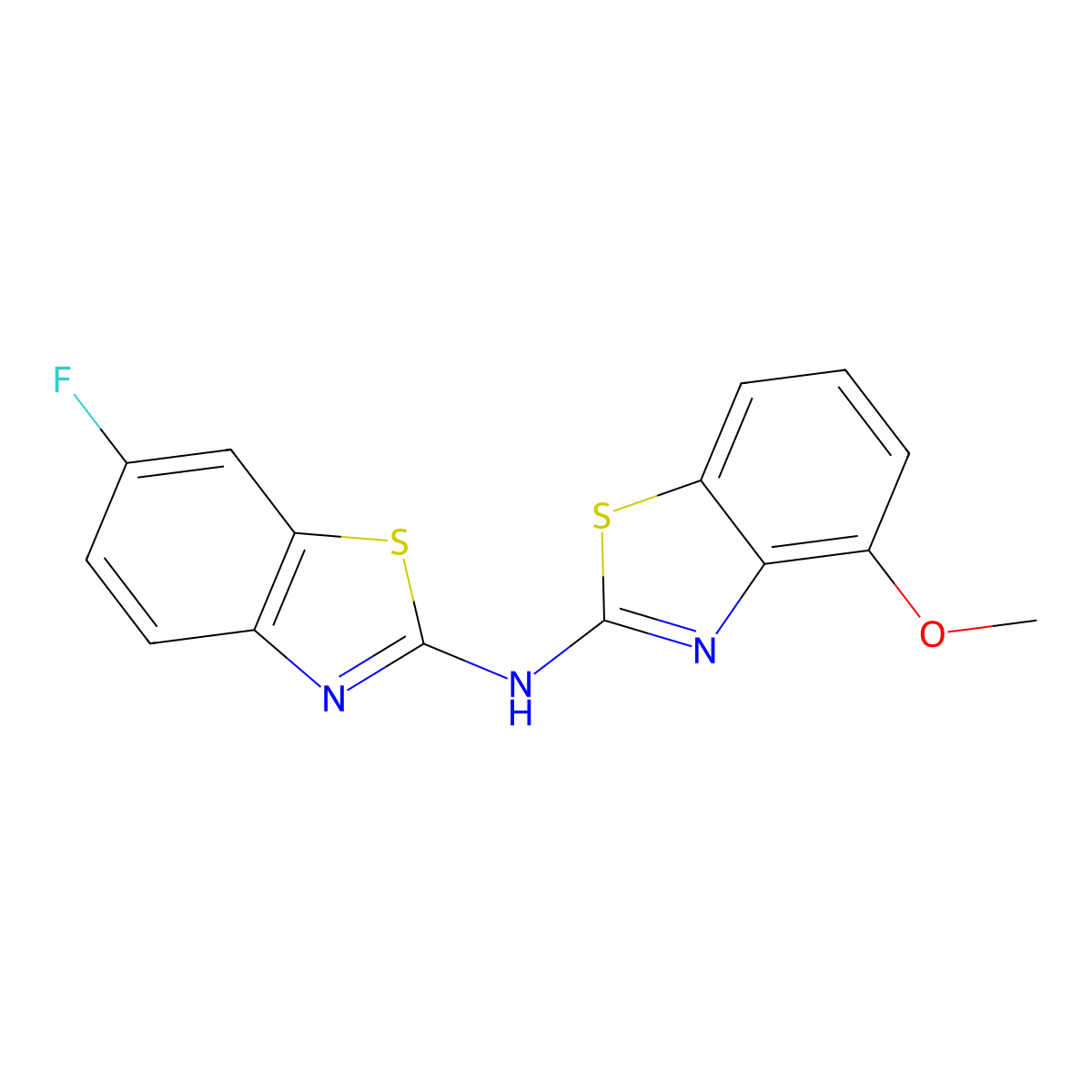 6-fluoro-N-(4-methoxybenzo[d]thiazol-2-yl)benzo[d]thiazol-2-amine molecular structure, CAS 862973-95-3