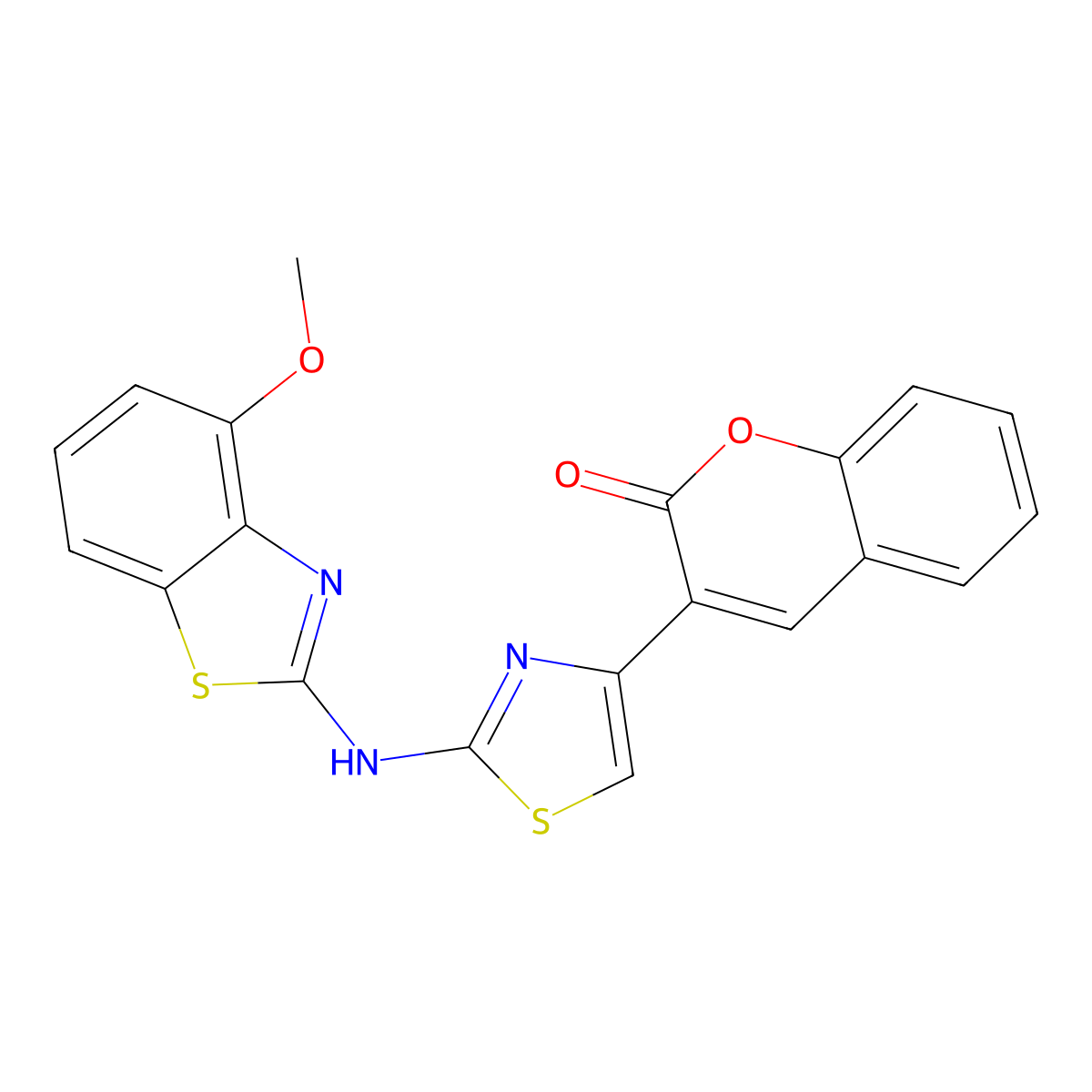 3-(2-((4-methoxybenzo[d]thiazol-2-yl)amino)thiazol-4-yl)-2H-chromen-2-one molecular structure, CAS 862974-00-3