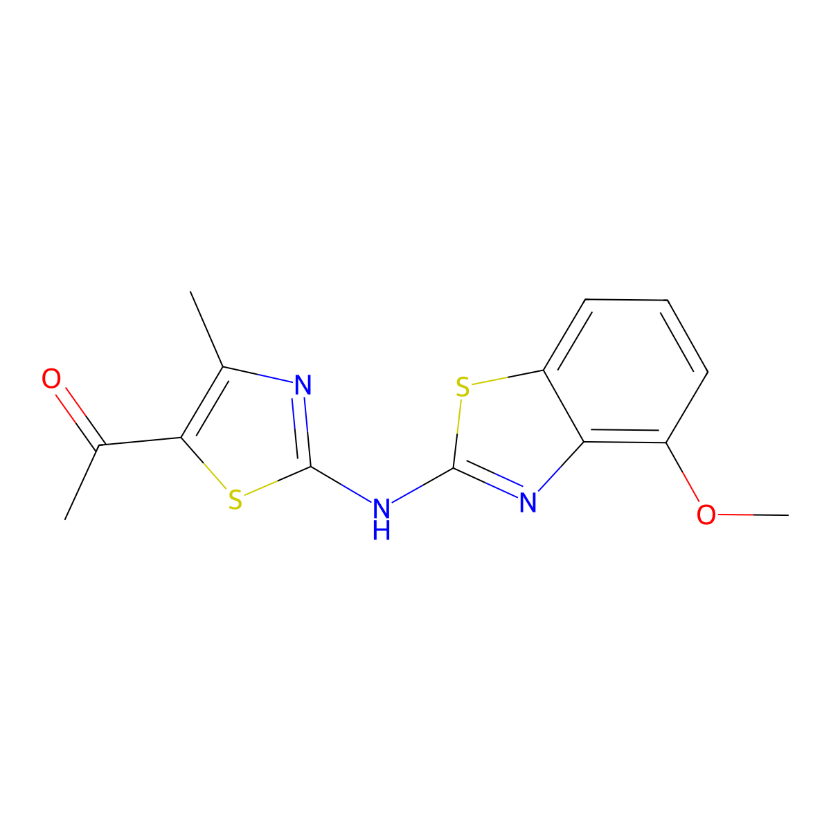 1-(2-((4-Methoxybenzo[d]thiazol-2-yl)amino)-4-methylthiazol-5-yl)ethanone molecular structure, CAS 862974-02-5
