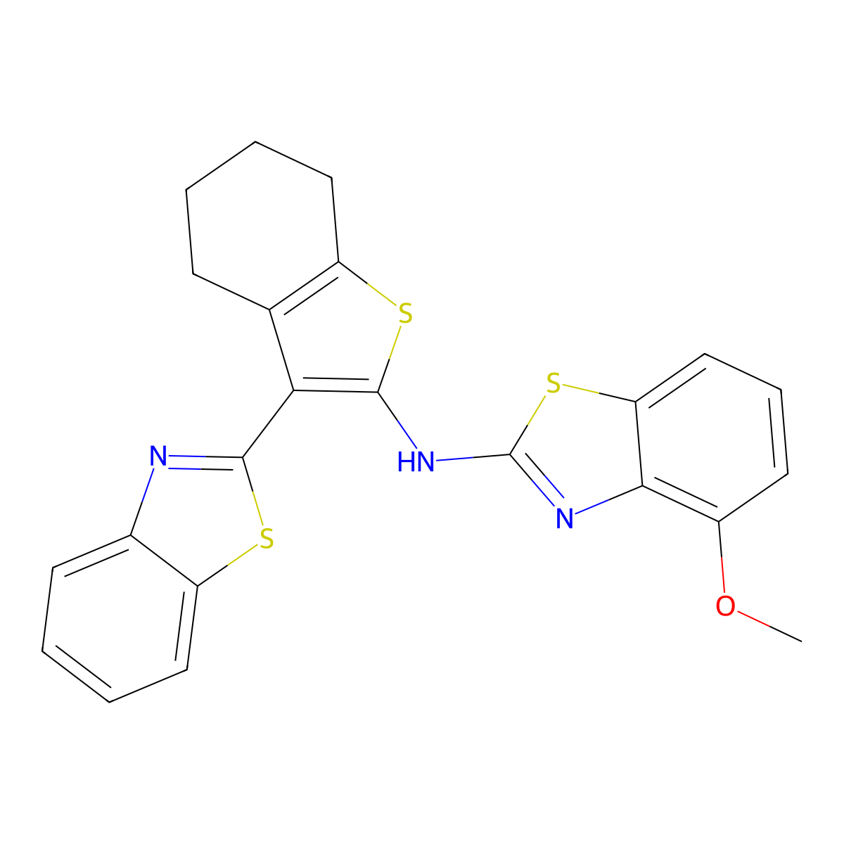 N-(3-(benzo[d]thiazol-2-yl)-4,5,6,7-tetrahydrobenzo[b]thiophen-2-yl)-4-methoxybenzo[d]thiazol-2-amine molecular structure, CAS 862974-04-7
