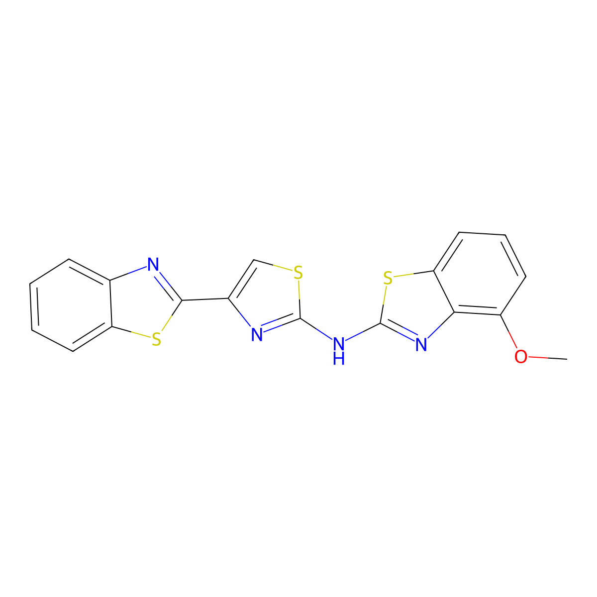 N-[4-(1,3-benzothiazol-2-yl)-1,3-thiazol-2-yl]-4-methoxy-1,3-benzothiazol-2-amine molecular structure, CAS 862974-11-6