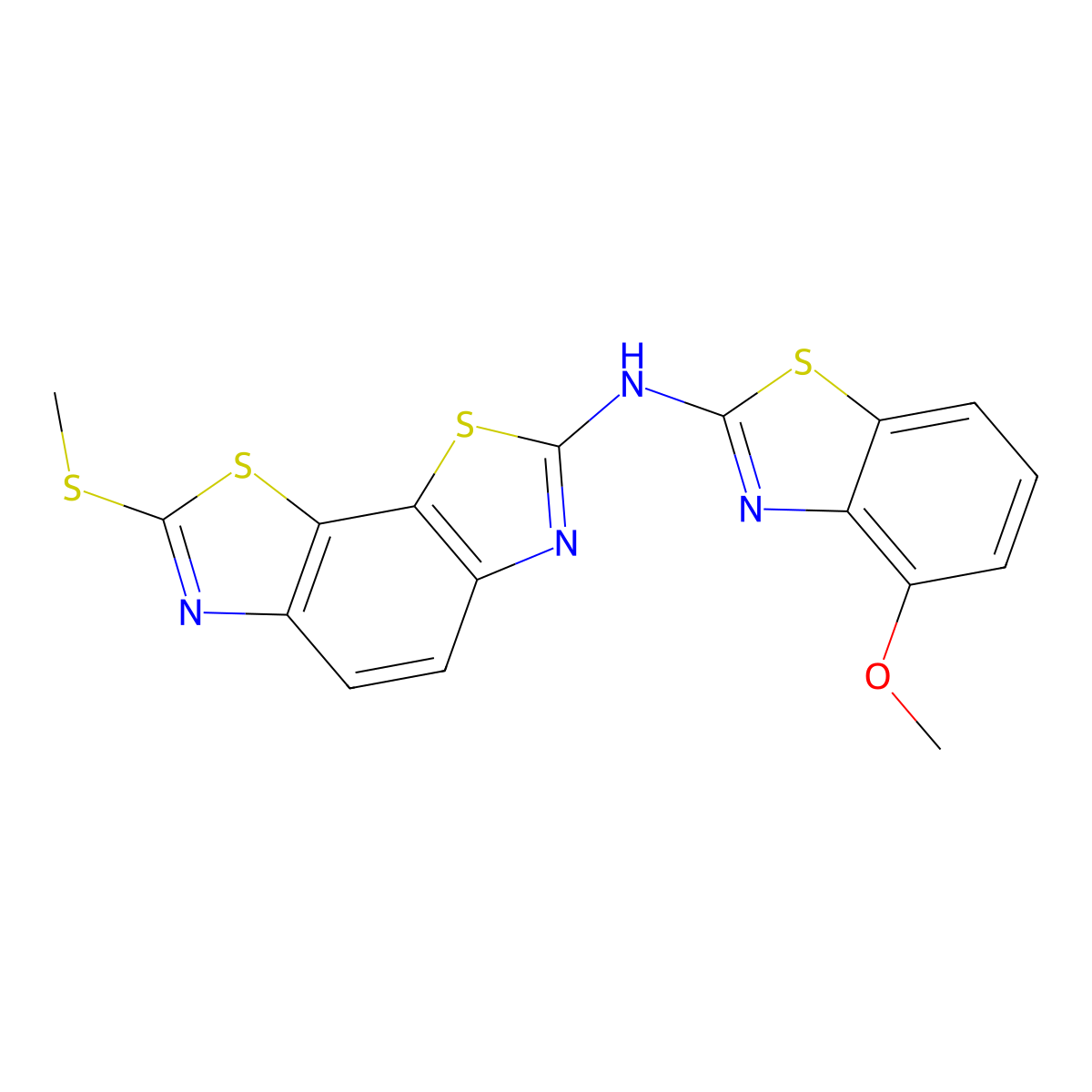 N-(4-methoxybenzo[d]thiazol-2-yl)-7-(methylthio)benzo[1,2-d:4,3-d']bis(thiazole)-2-amine molecular structure, CAS 862974-12-7