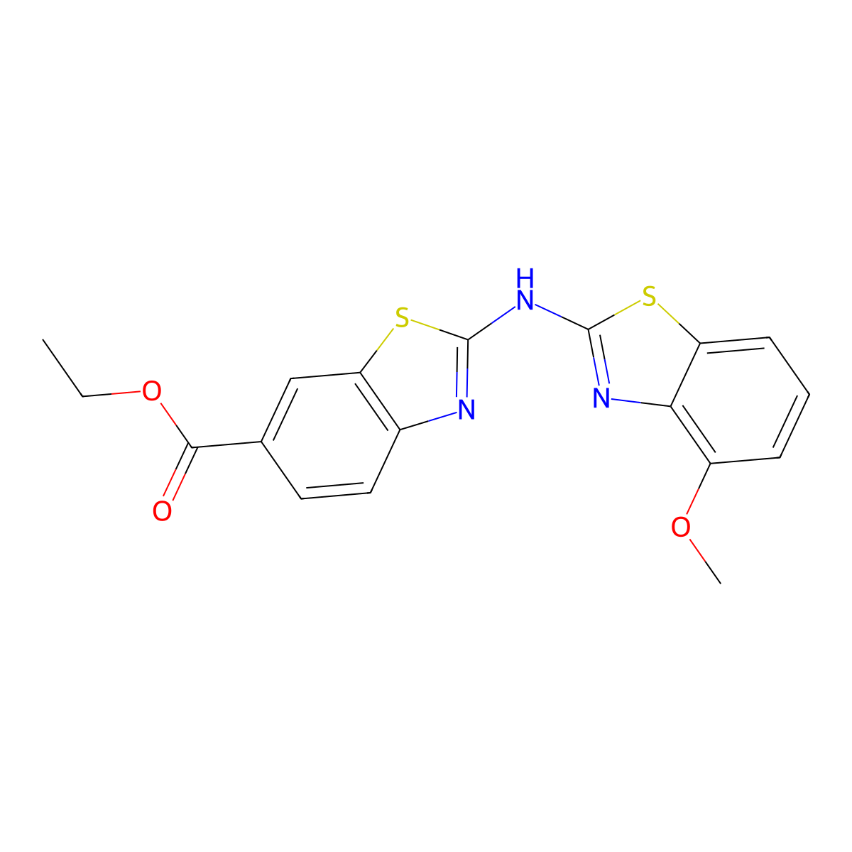 Ethyl 2-[(4-methoxy-1,3-benzothiazol-2-yl)amino]-1,3-benzothiazole-6-carboxylate molecular structure, CAS 862974-15-0