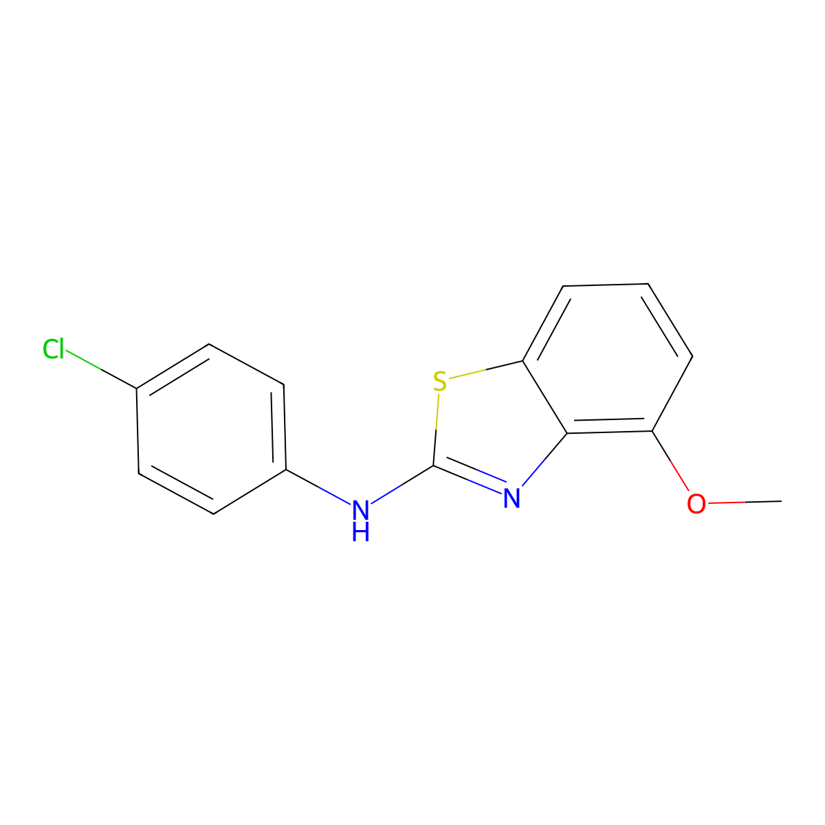 N-(4-chlorophenyl)-4-methoxy-1,3-benzothiazol-2-amine molecular structure, CAS 862974-17-2