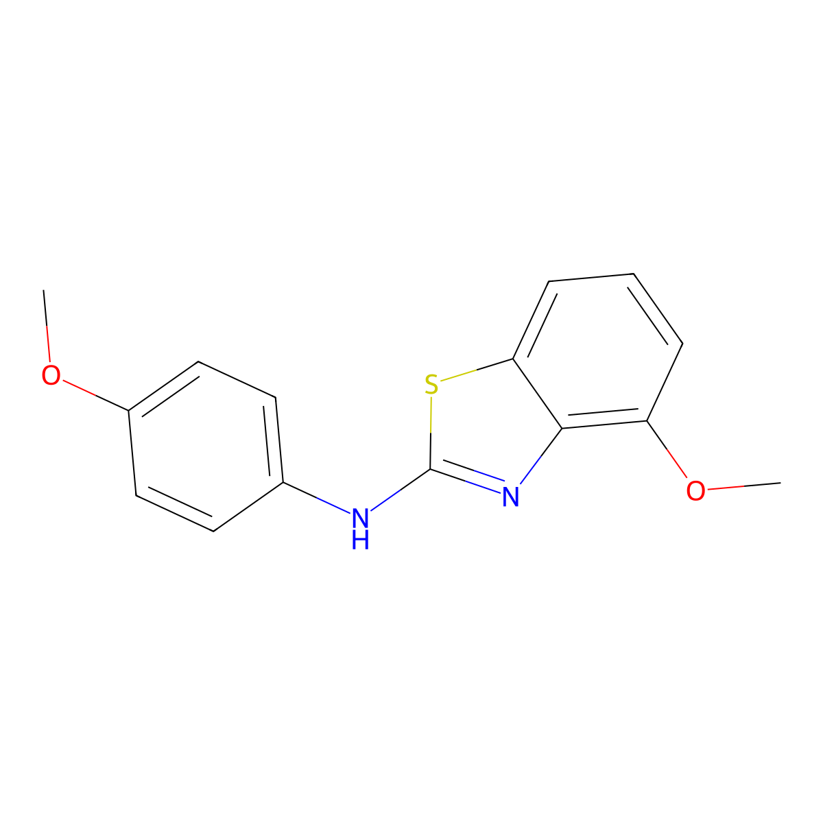 4-methoxy-N-(4-methoxyphenyl)-1,3-benzothiazol-2-amine molecular structure, CAS 862974-18-3