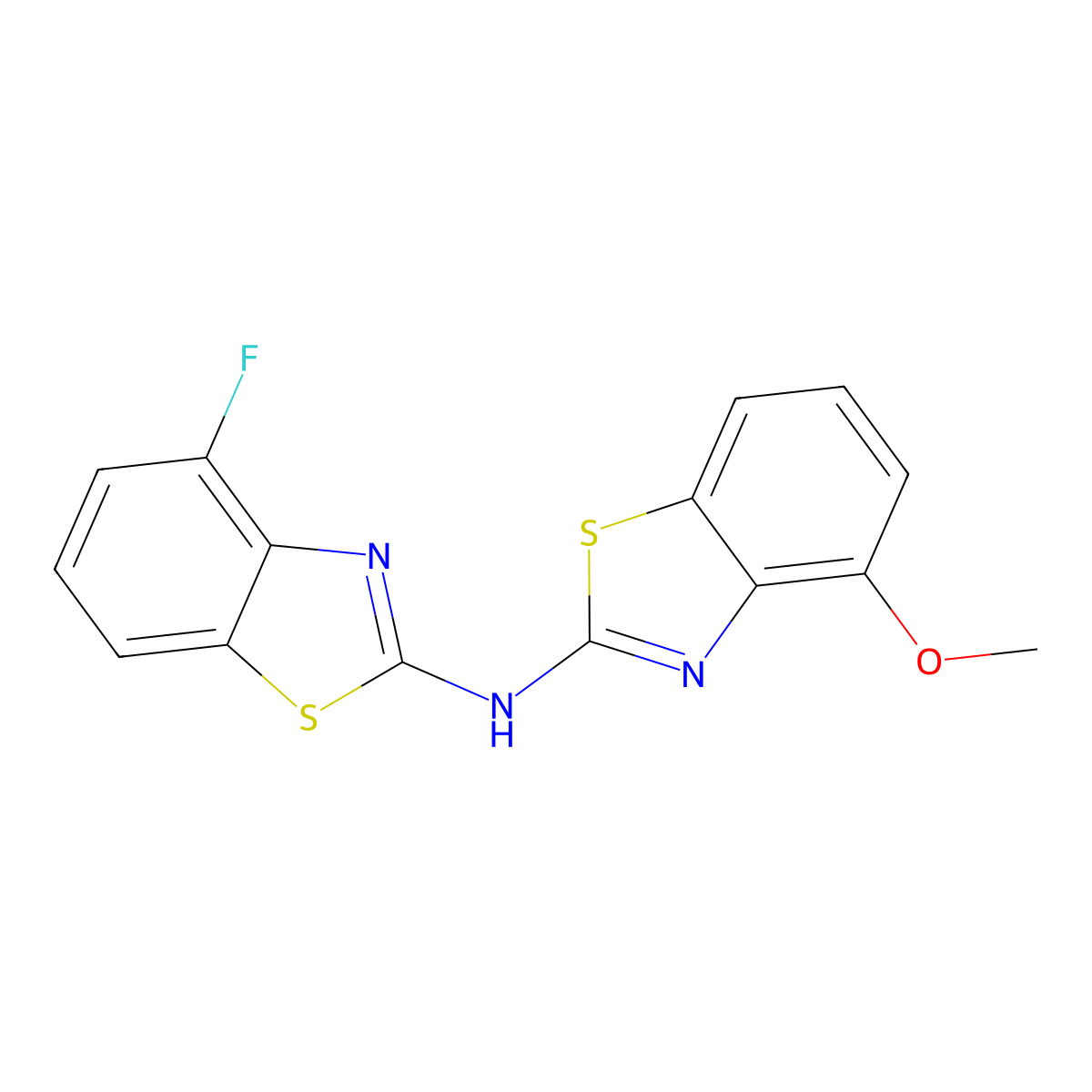 4-fluoro-N-(4-methoxybenzo[d]thiazol-2-yl)benzo[d]thiazol-2-amine molecular structure, CAS 862974-31-0