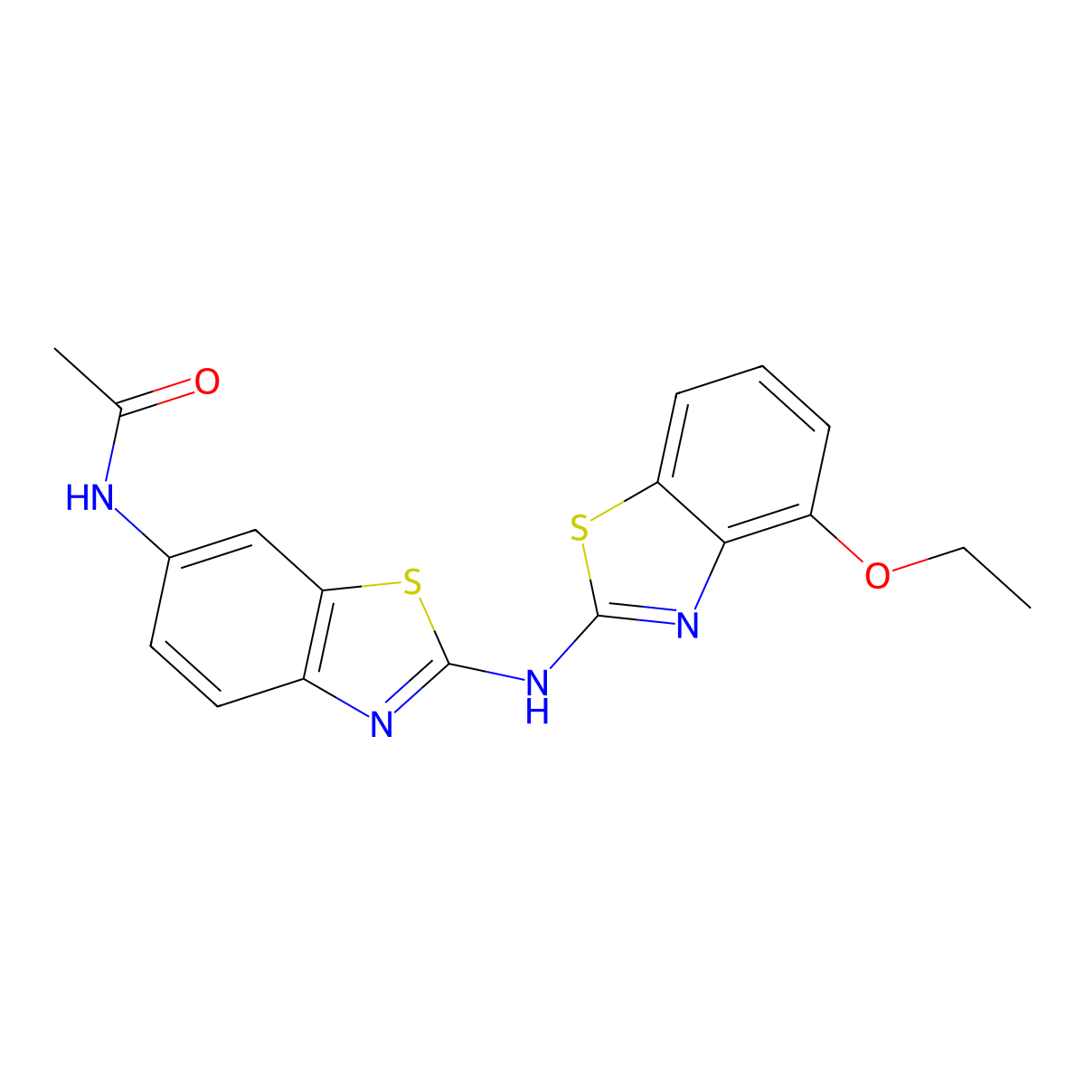 N-[2-[(4-ethoxy-1,3-benzothiazol-2-yl)amino]-1,3-benzothiazol-6-yl]acetamide molecular structure, CAS 862974-34-3