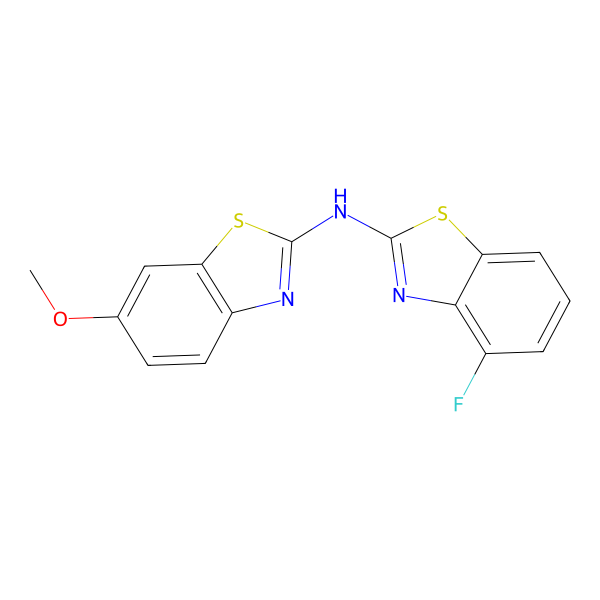 4-fluoro-N-(6-methoxybenzo[d]thiazol-2-yl)benzo[d]thiazol-2-amine molecular structure, CAS 862974-43-4