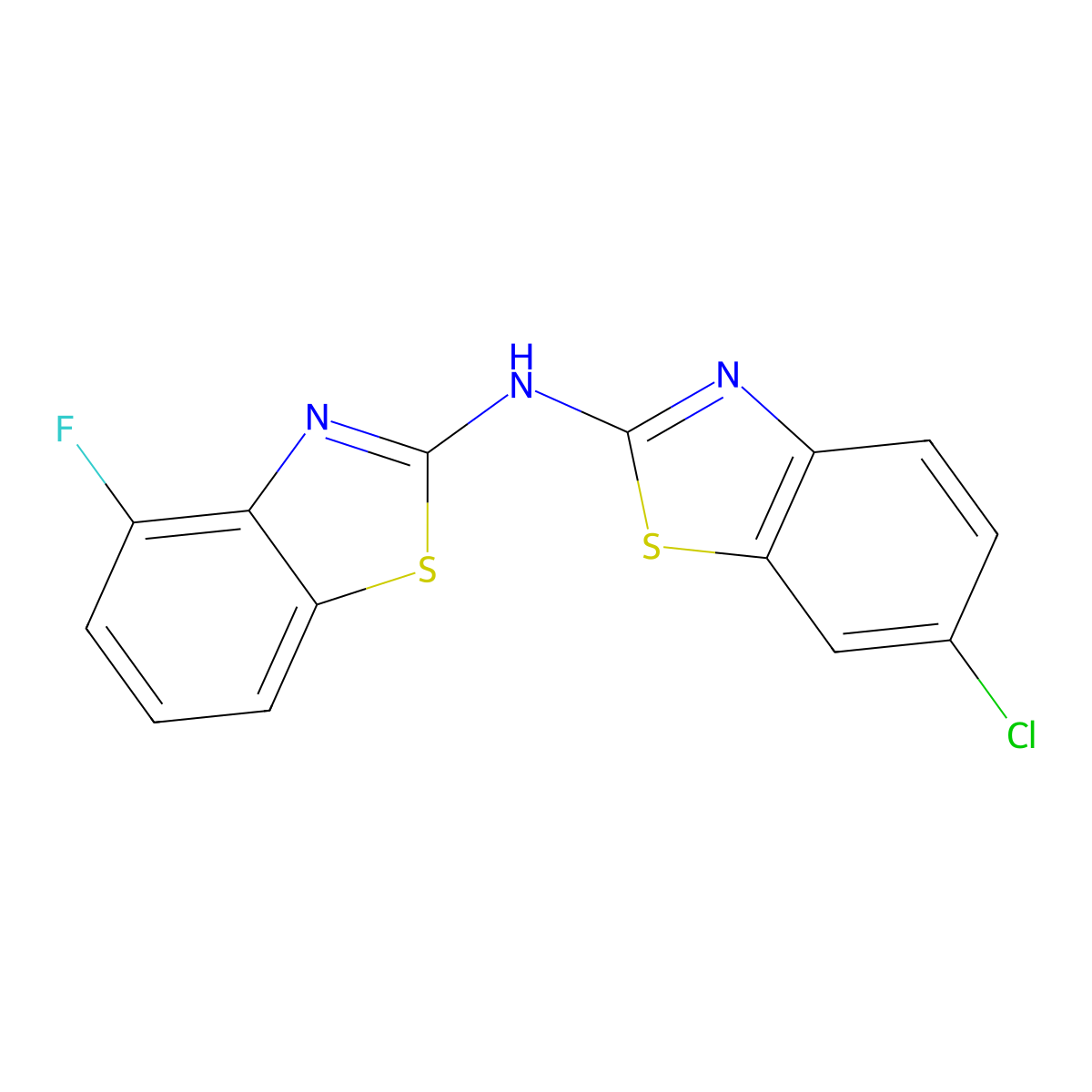 6-chloro-N-(4-fluorobenzo[d]thiazol-2-yl)benzo[d]thiazol-2-amine molecular structure, CAS 862974-47-8