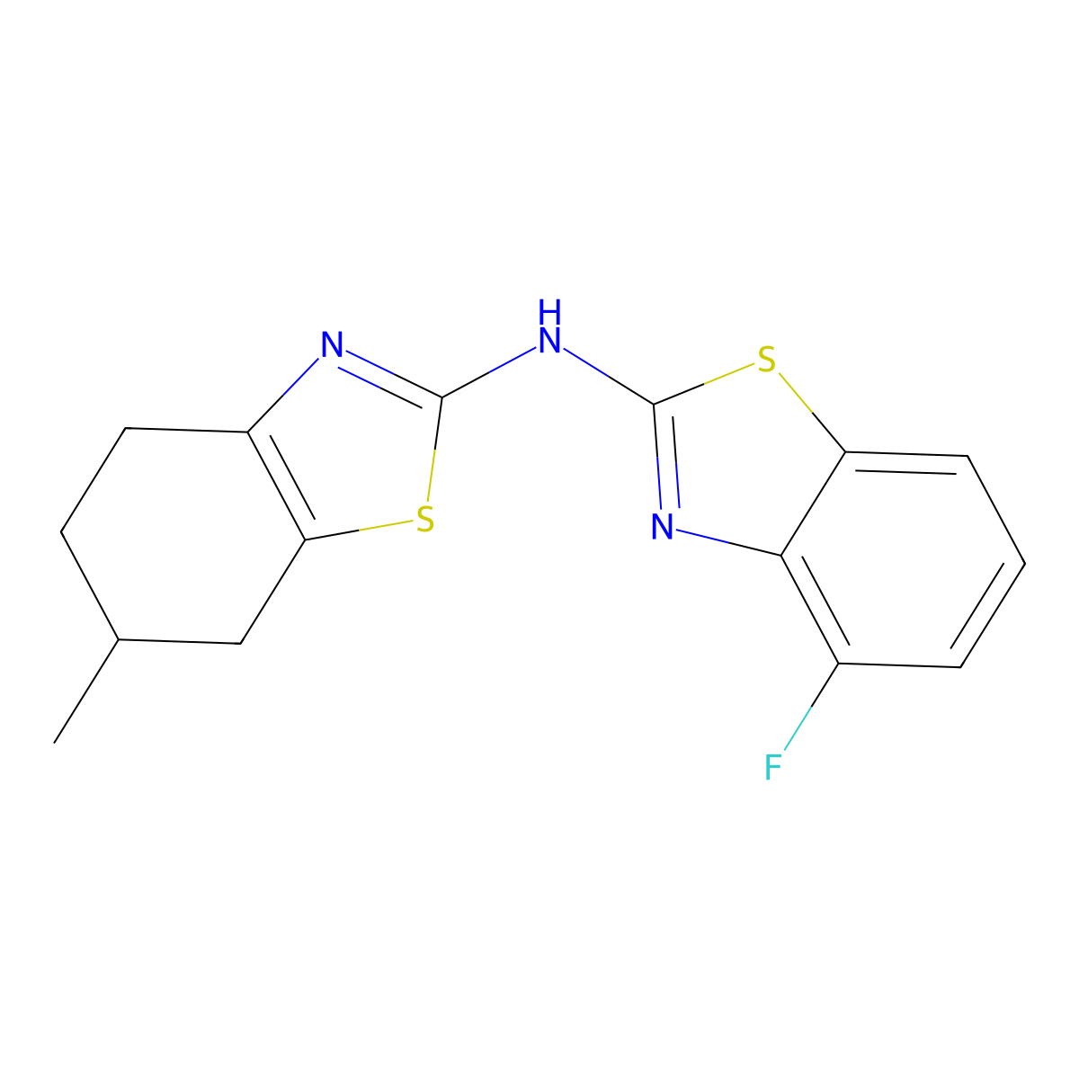 4-fluoro-N-(6-methyl-4,5,6,7-tetrahydrobenzo[d]thiazol-2-yl)benzo[d]thiazol-2-amine molecular structure, CAS 862974-55-8