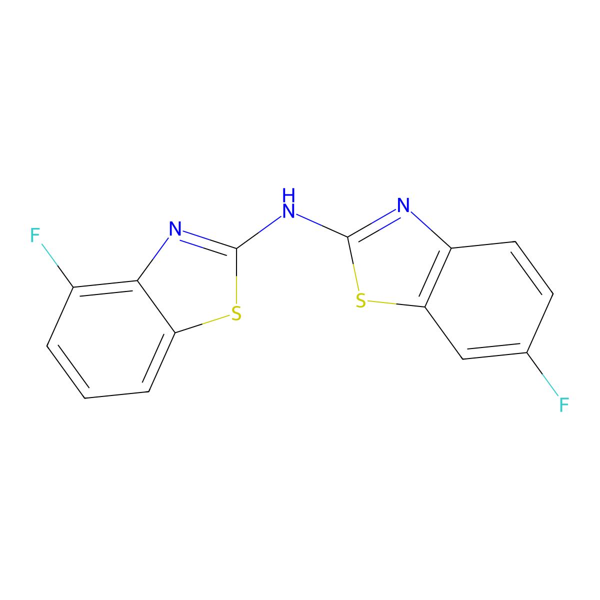 6-fluoro-N-(4-fluorobenzo[d]thiazol-2-yl)benzo[d]thiazol-2-amine molecular structure, CAS 862974-61-6