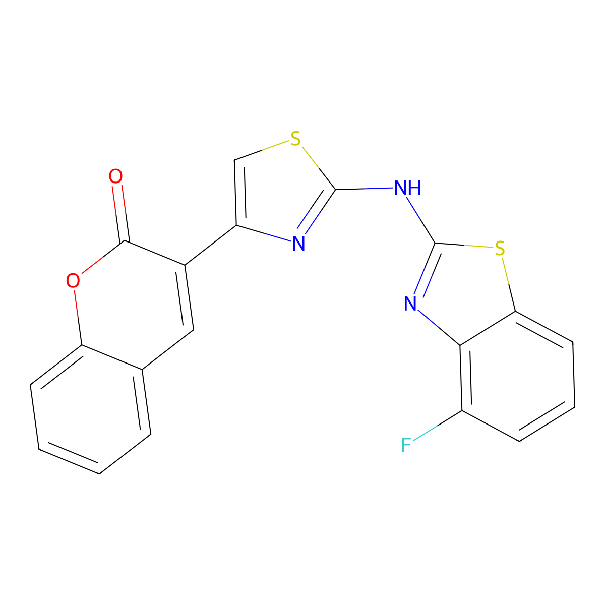 3-(2-((4-fluorobenzo[d]thiazol-2-yl)amino)thiazol-4-yl)-2H-chromen-2-one molecular structure, CAS 862974-67-2