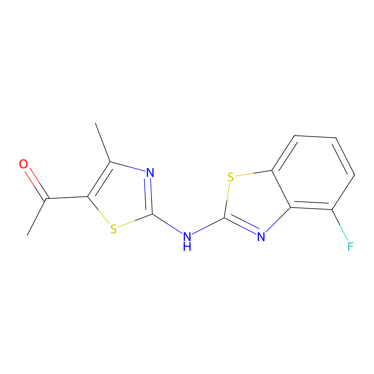 1-(2-((4-Fluorobenzo[d]thiazol-2-yl)amino)-4-methylthiazol-5-yl)ethanone molecular structure, CAS 862974-71-8