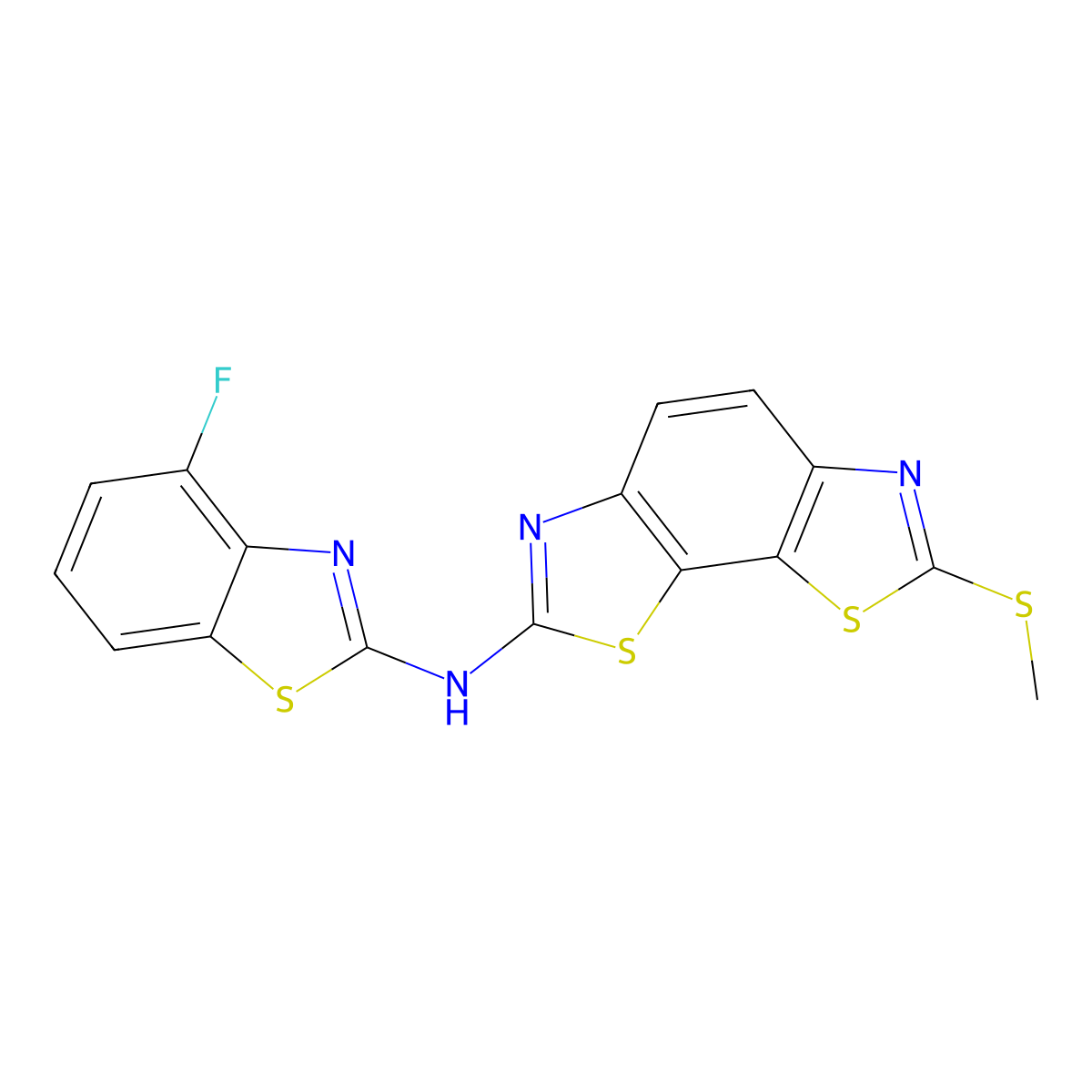 N-(4-fluorobenzo[d]thiazol-2-yl)-7-(methylthio)benzo[1,2-d:4,3-d']bis(thiazole)-2-amine molecular structure, CAS 862974-93-4