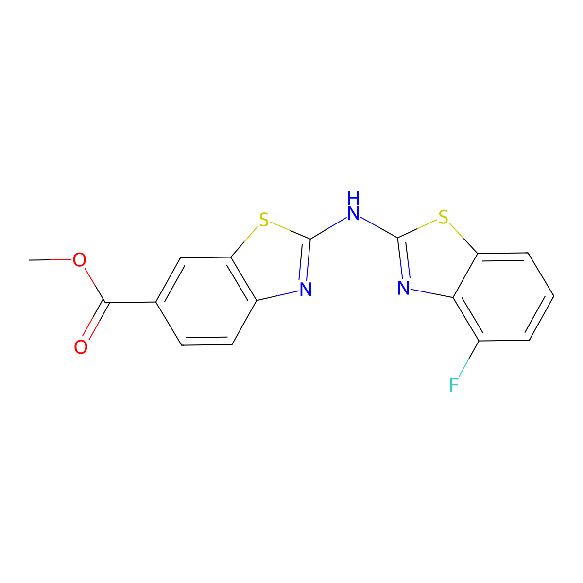 Methyl 2-[(4-fluoro-1,3-benzothiazol-2-yl)amino]-1,3-benzothiazole-6-carboxylate molecular structure, CAS 862974-97-8
