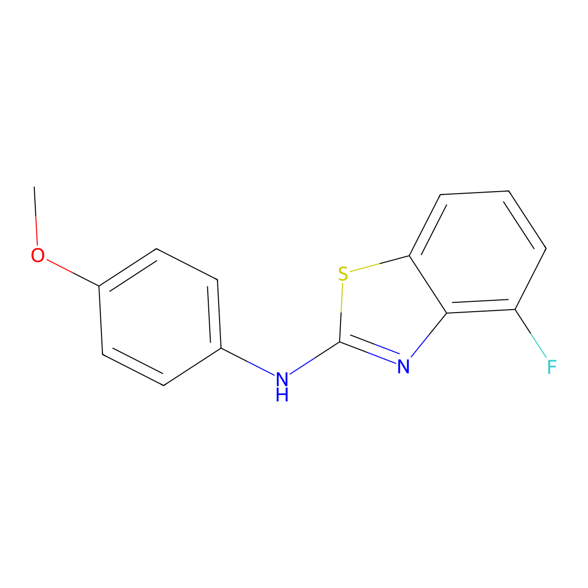 4-fluoro-N-(4-methoxyphenyl)-1,3-benzothiazol-2-amine molecular structure, CAS 862975-03-9