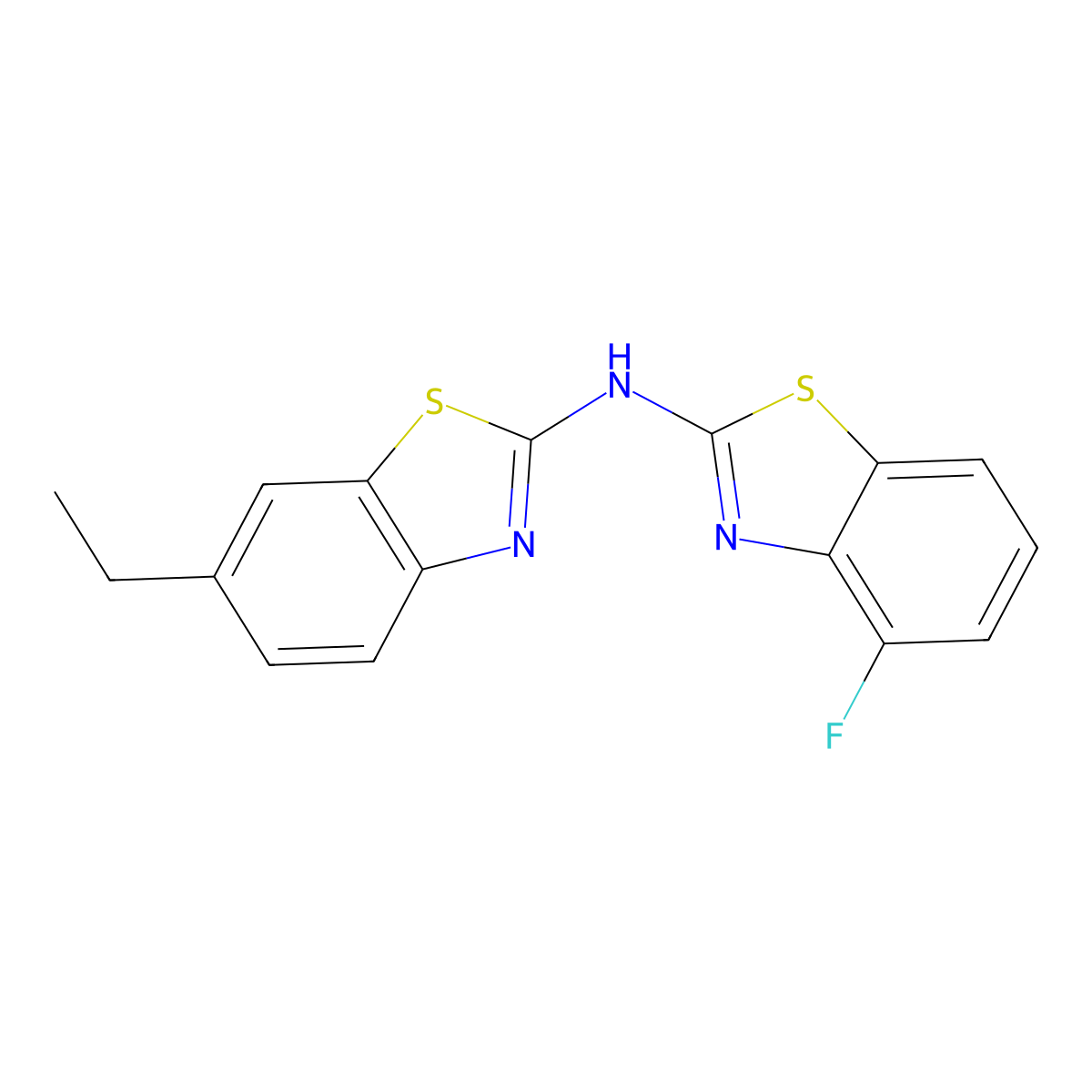 6-ethyl-N-(4-fluorobenzo[d]thiazol-2-yl)benzo[d]thiazol-2-amine molecular structure, CAS 862975-30-2