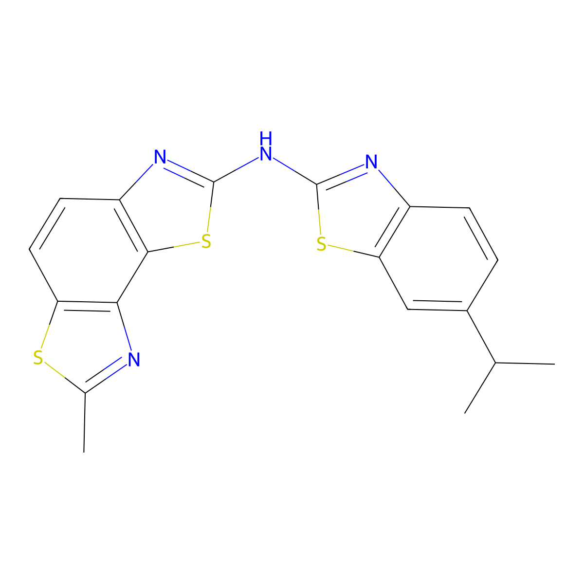 7-methyl-N-(6-propan-2-yl-1,3-benzothiazol-2-yl)-[1,3]thiazolo[5,4-e][1,3]benzothiazol-2-amine molecular structure, CAS 862975-36-8