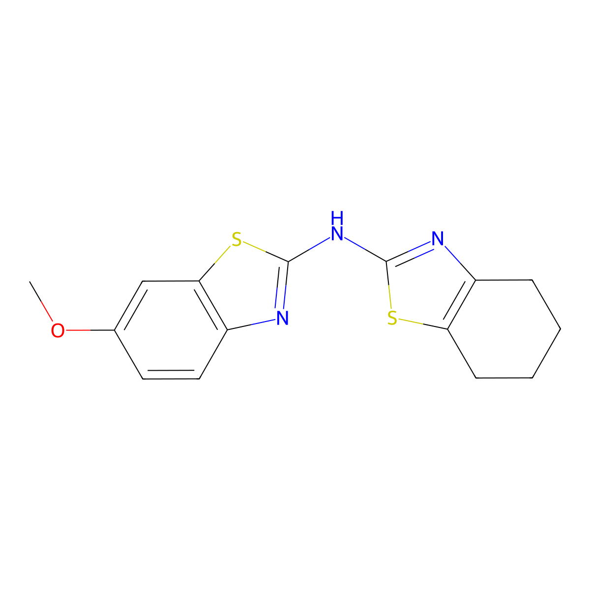 6-methoxy-N-(4,5,6,7-tetrahydro-1,3-benzothiazol-2-yl)-1,3-benzothiazol-2-amine molecular structure, CAS 862975-46-0