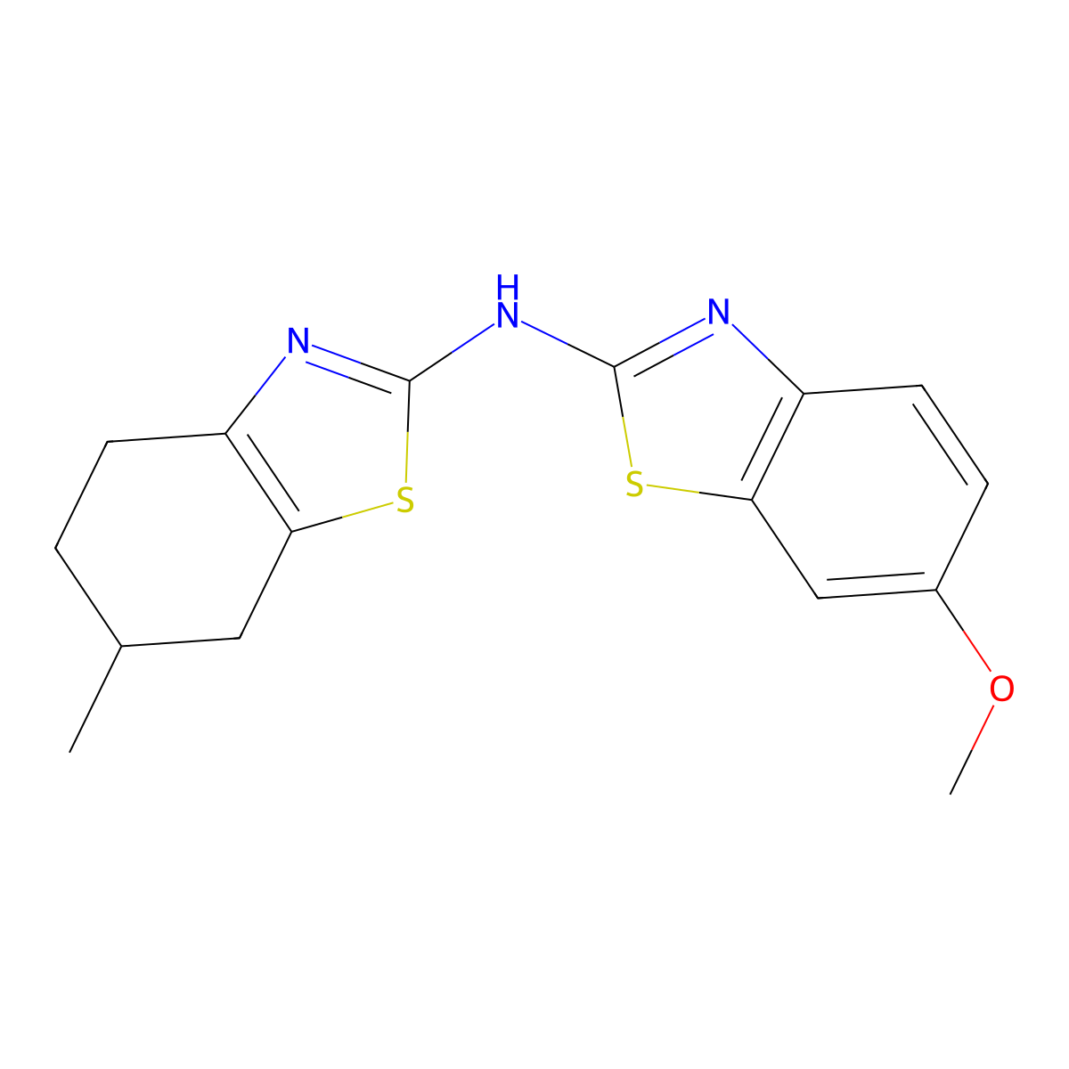 6-methoxy-N-(6-methyl-4,5,6,7-tetrahydrobenzo[d]thiazol-2-yl)benzo[d]thiazol-2-amine molecular structure, CAS 862975-47-1