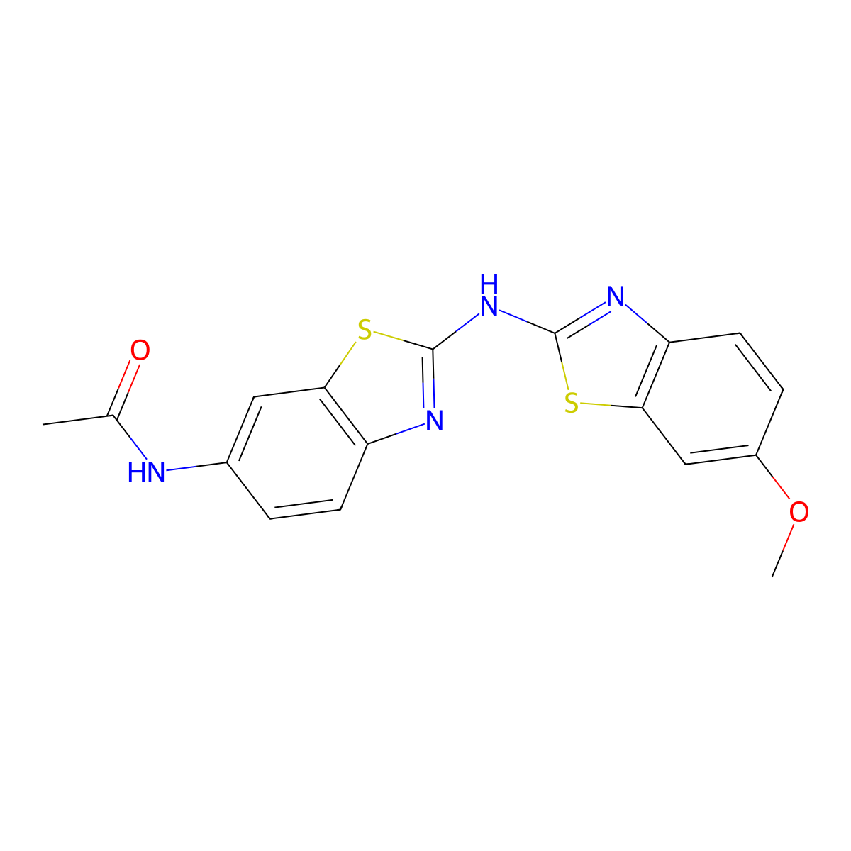 N-{2-[(6-methoxy-1,3-benzothiazol-2-yl)amino]-1,3-benzothiazol-6-yl}acetamide molecular structure, CAS 862975-48-2