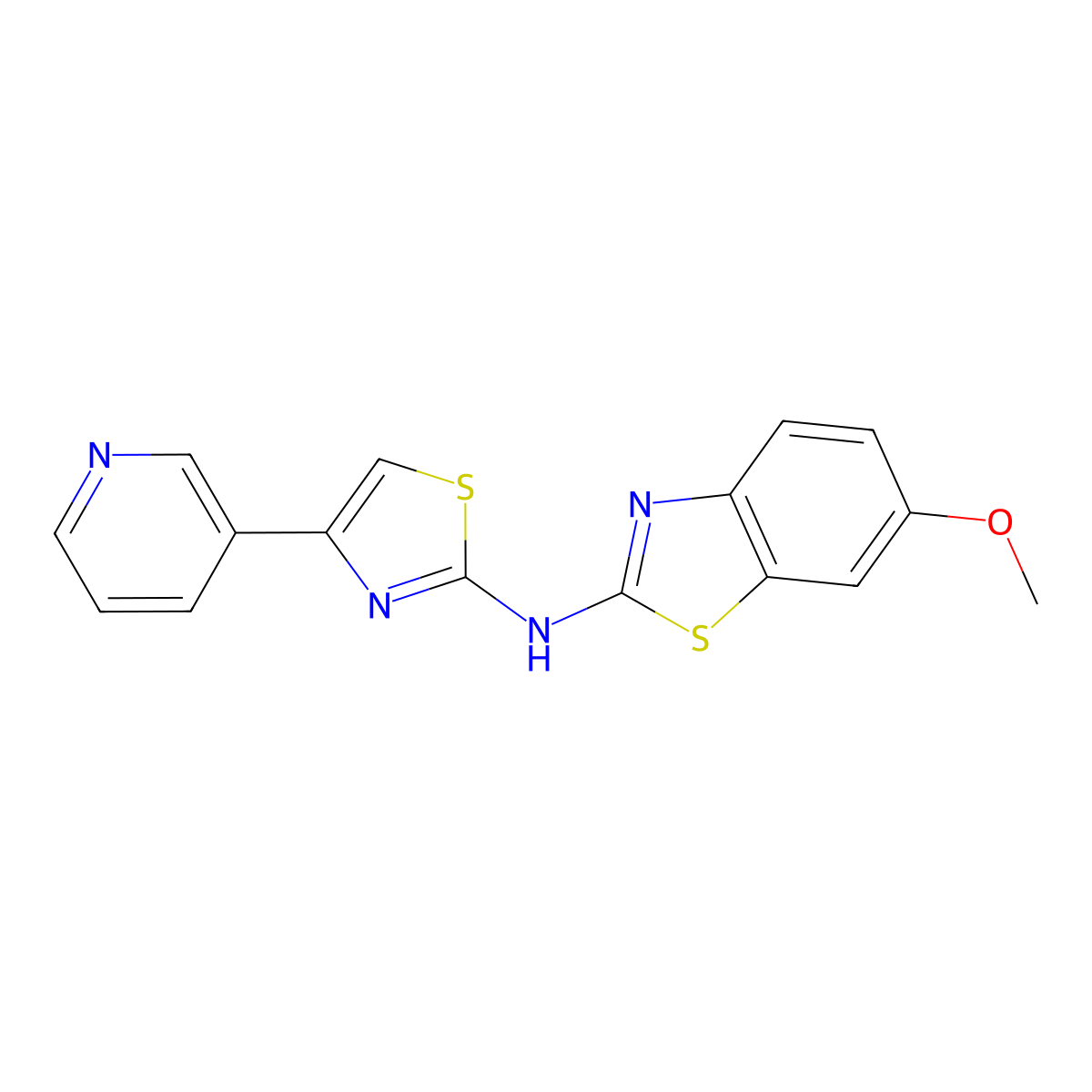 6-methoxy-N-(4-(pyridin-3-yl)thiazol-2-yl)benzo[d]thiazol-2-amine molecular structure, CAS 862975-52-8