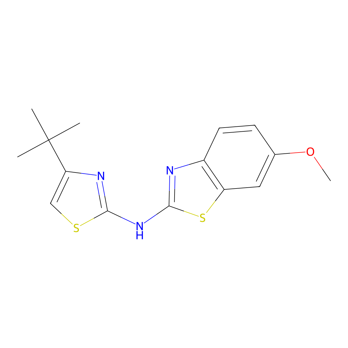 N-(4-tert-butyl-1,3-thiazol-2-yl)-6-methoxy-1,3-benzothiazol-2-amine molecular structure, CAS 862975-54-0