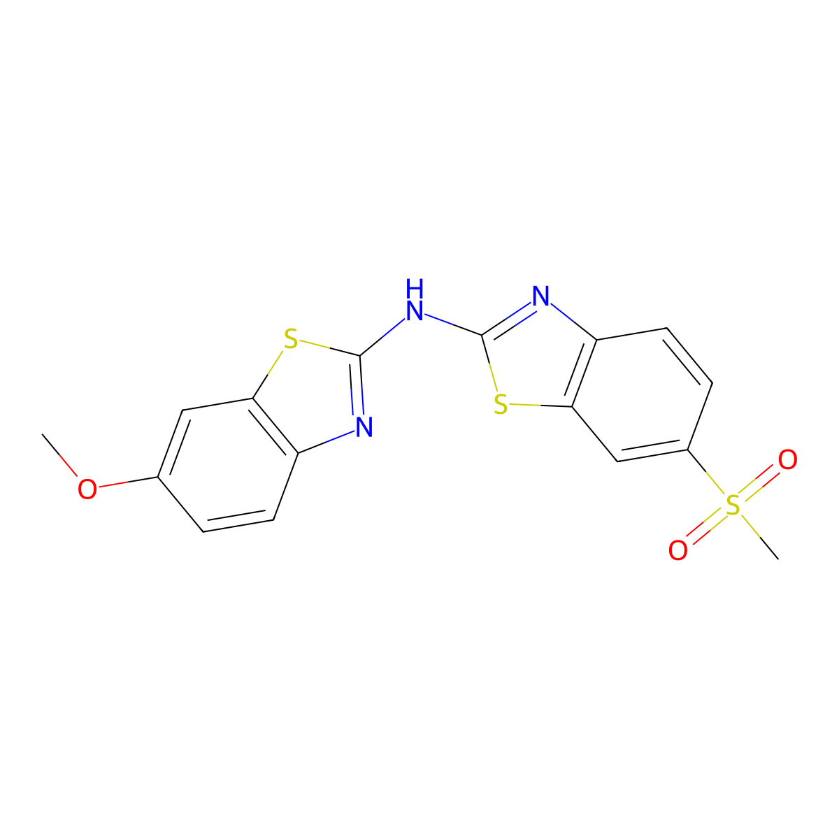 6-methoxy-N-(6-(methylsulfonyl)benzo[d]thiazol-2-yl)benzo[d]thiazol-2-amine molecular structure, CAS 862975-63-1