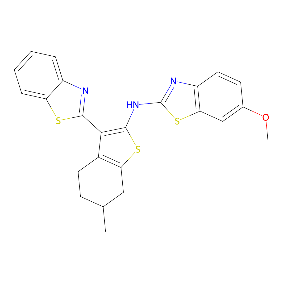 N-(3-(benzo[d]thiazol-2-yl)-6-methyl-4,5,6,7-tetrahydrobenzo[b]thiophen-2-yl)-6-methoxybenzo[d]thiazol-2-amine molecular structure, CAS 862975-65-3