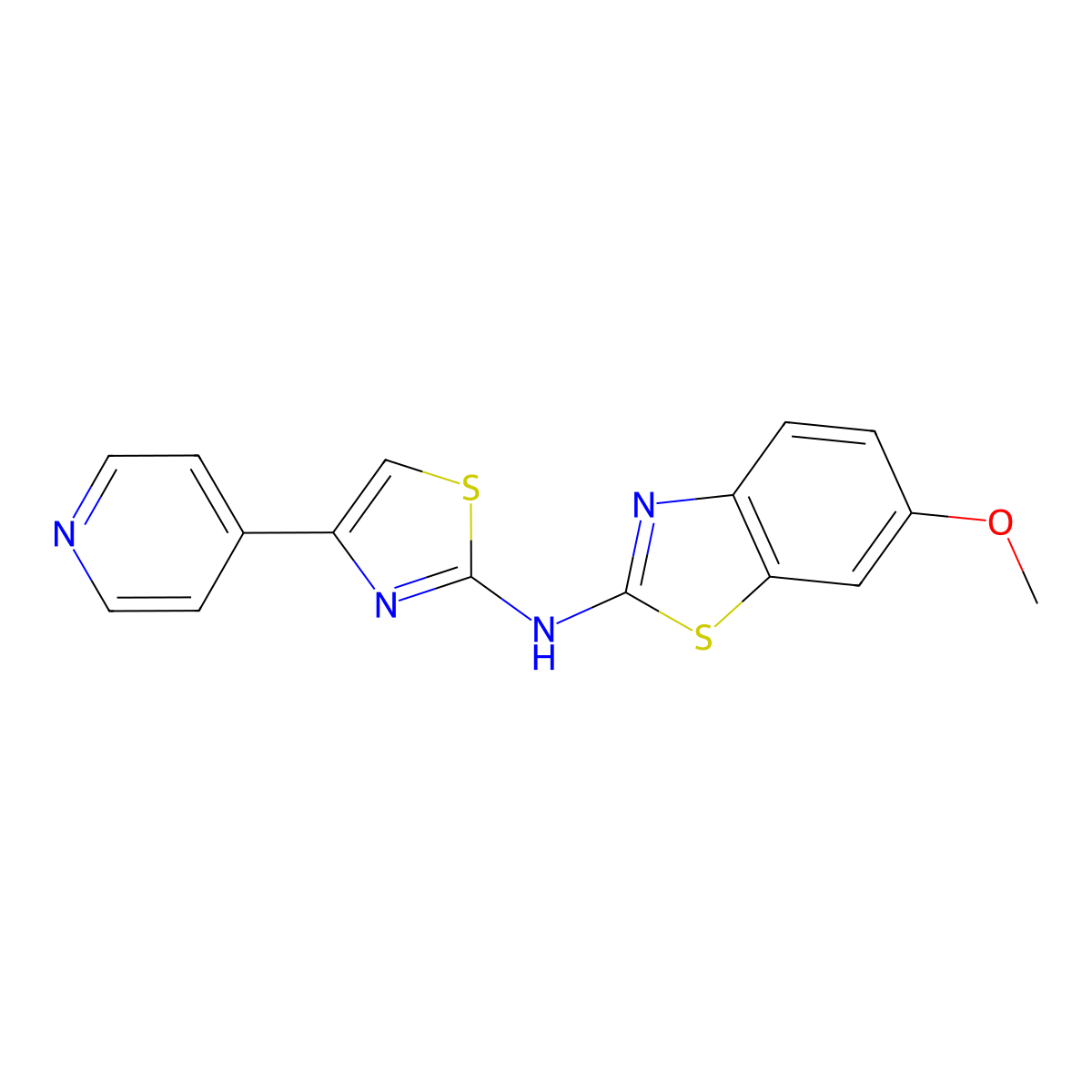 6-methoxy-N-(4-(pyridin-4-yl)thiazol-2-yl)benzo[d]thiazol-2-amine molecular structure, CAS 862975-69-7