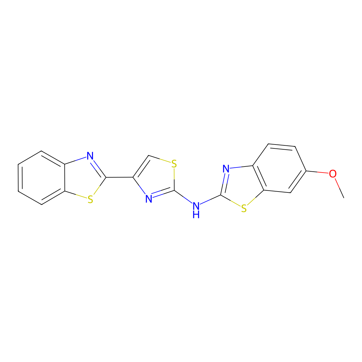 N-[4-(1,3-benzothiazol-2-yl)-1,3-thiazol-2-yl]-6-methoxy-1,3-benzothiazol-2-amine molecular structure, CAS 862975-74-4