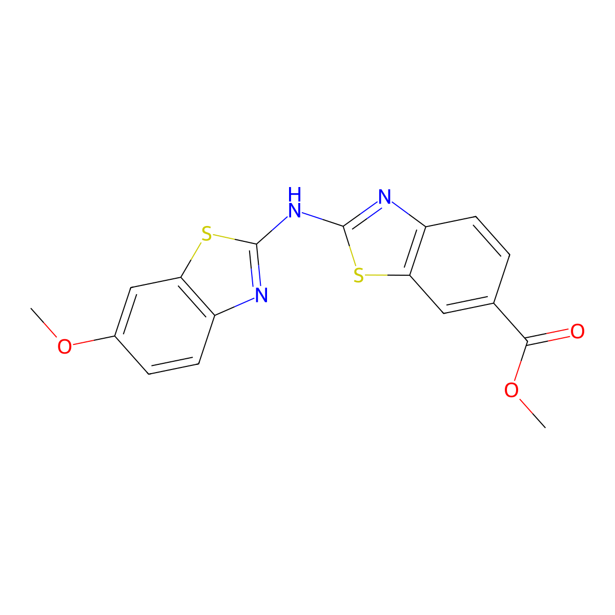 Methyl 2-[(6-methoxy-1,3-benzothiazol-2-yl)amino]-1,3-benzothiazole-6-carboxylate molecular structure, CAS 862975-78-8