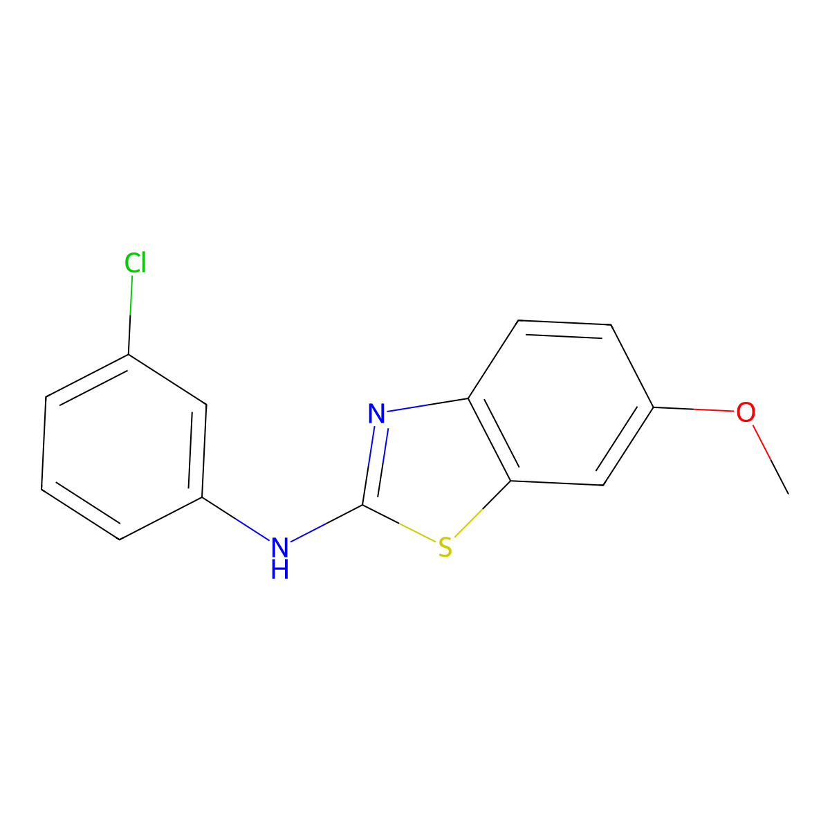 N-(3-chlorophenyl)-6-methoxy-1,3-benzothiazol-2-amine molecular structure, CAS 862975-80-2