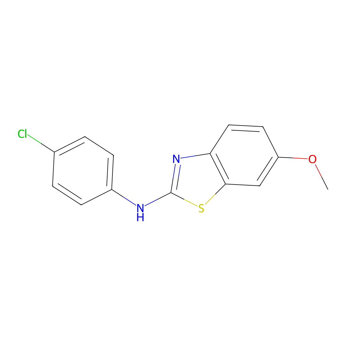 N-(4-chlorophenyl)-6-methoxy-1,3-benzothiazol-2-amine molecular structure, CAS 862975-81-3