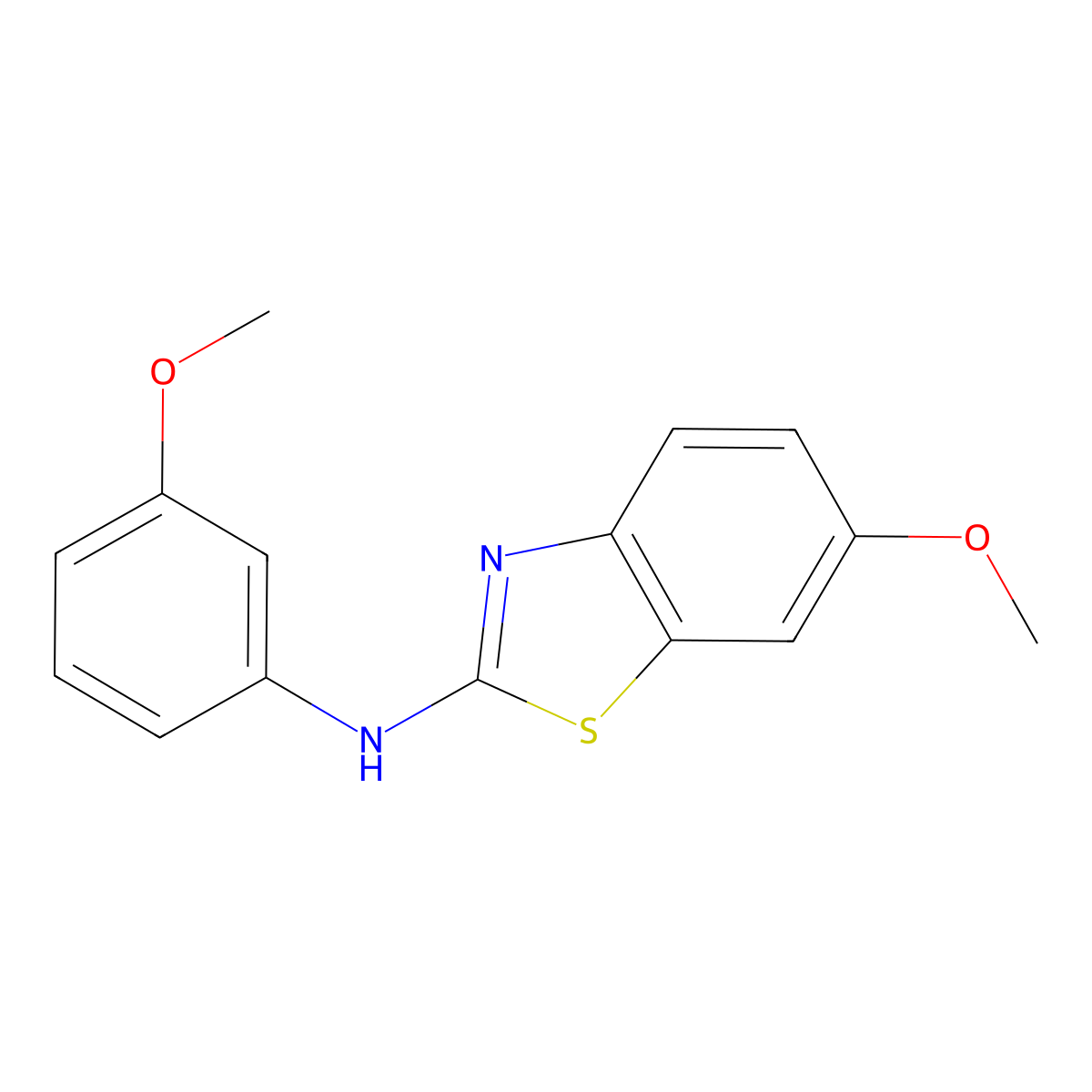 6-methoxy-N-(3-methoxyphenyl)-1,3-benzothiazol-2-amine molecular structure, CAS 862975-83-5