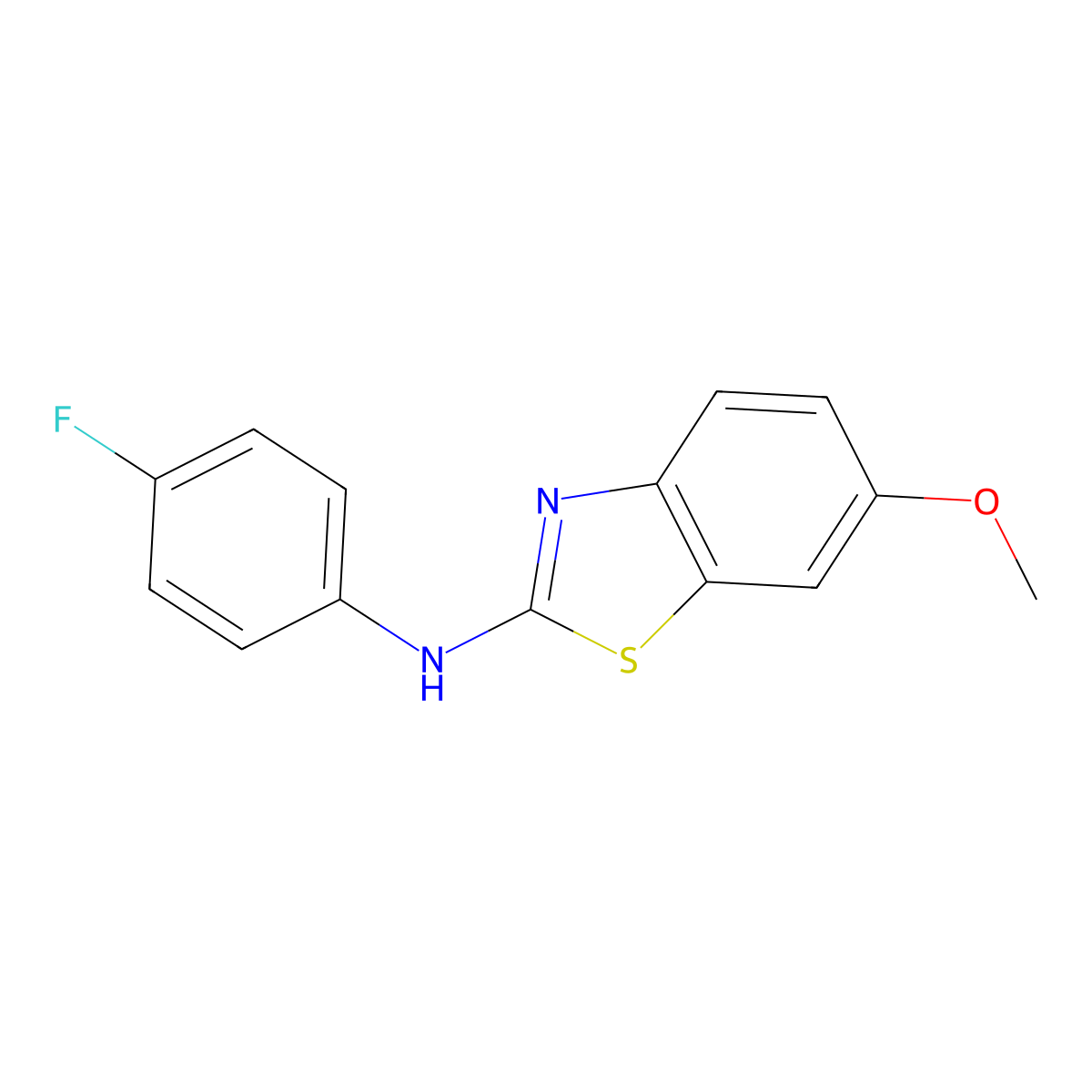 N-(4-fluorophenyl)-6-methoxy-1,3-benzothiazol-2-amine molecular structure, CAS 862975-85-7