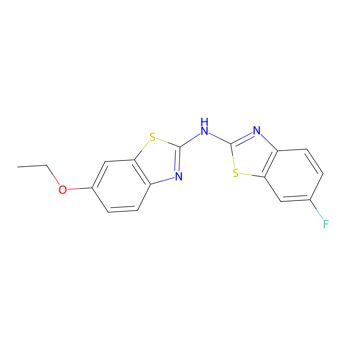 6-ethoxy-N-(6-fluoro-1,3-benzothiazol-2-yl)-1,3-benzothiazol-2-amine molecular structure, CAS 862976-00-9