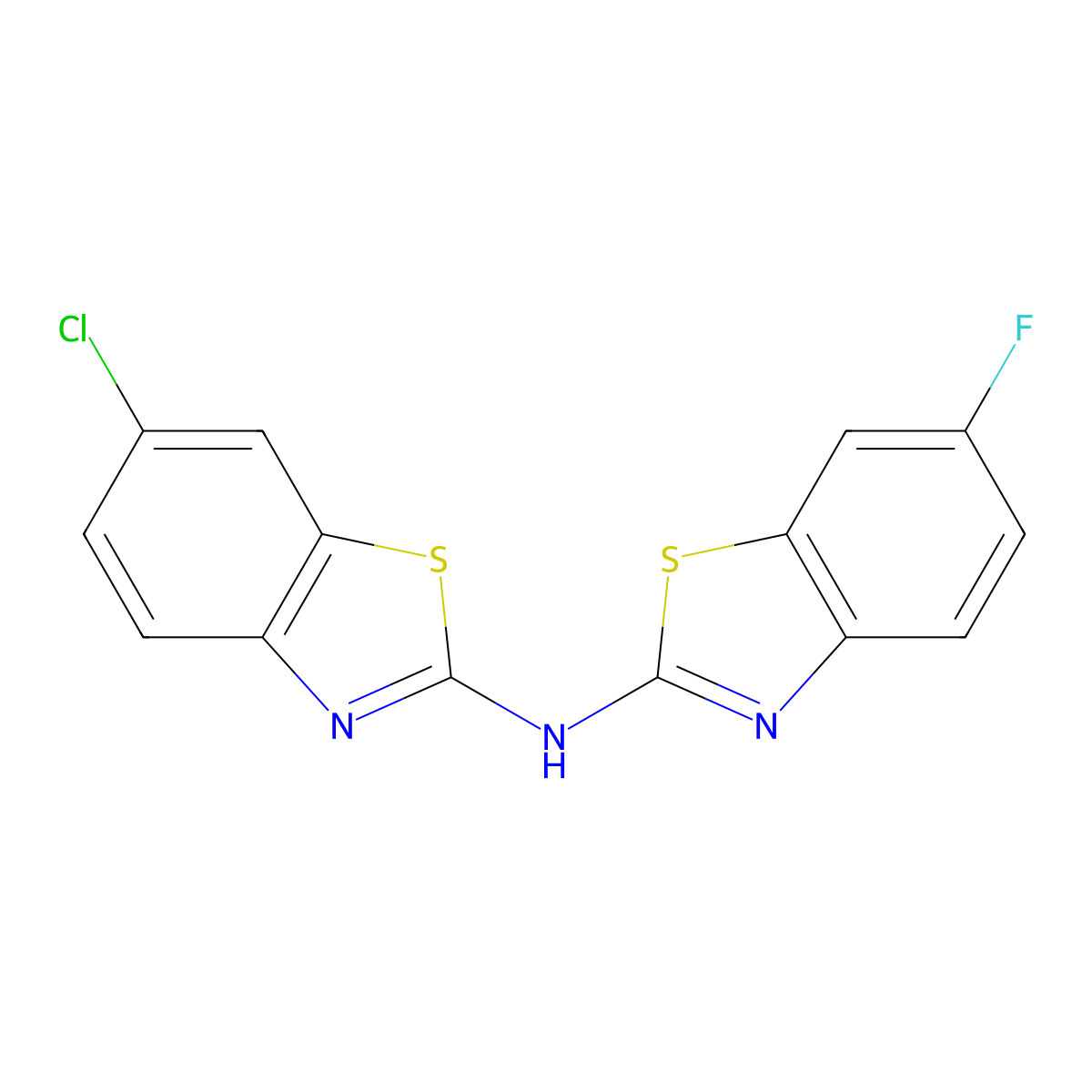 6-chloro-N-(6-fluorobenzo[d]thiazol-2-yl)benzo[d]thiazol-2-amine molecular structure, CAS 862976-03-2