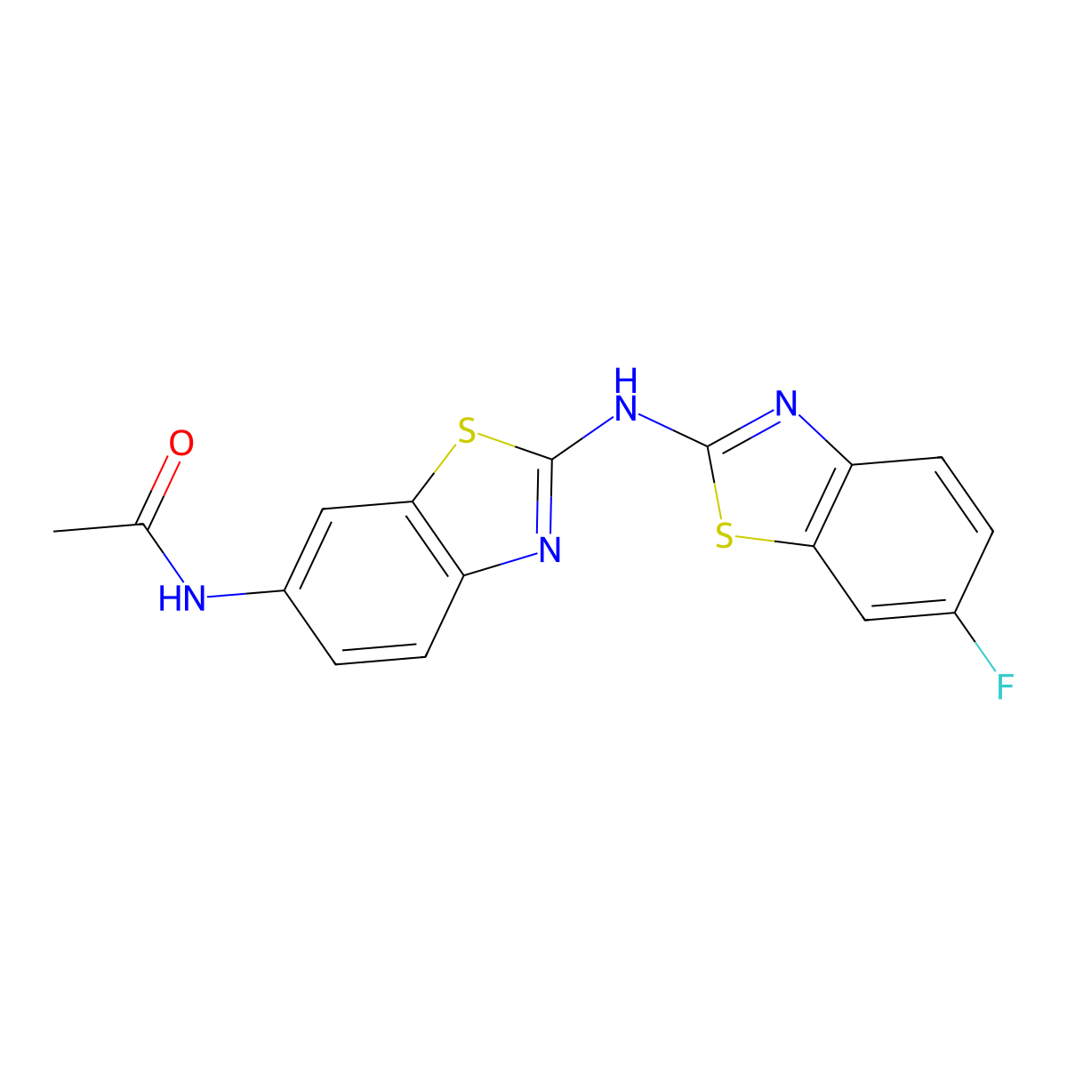 N-{2-[(6-fluoro-1,3-benzothiazol-2-yl)amino]-1,3-benzothiazol-6-yl}acetamide molecular structure, CAS 862976-08-7