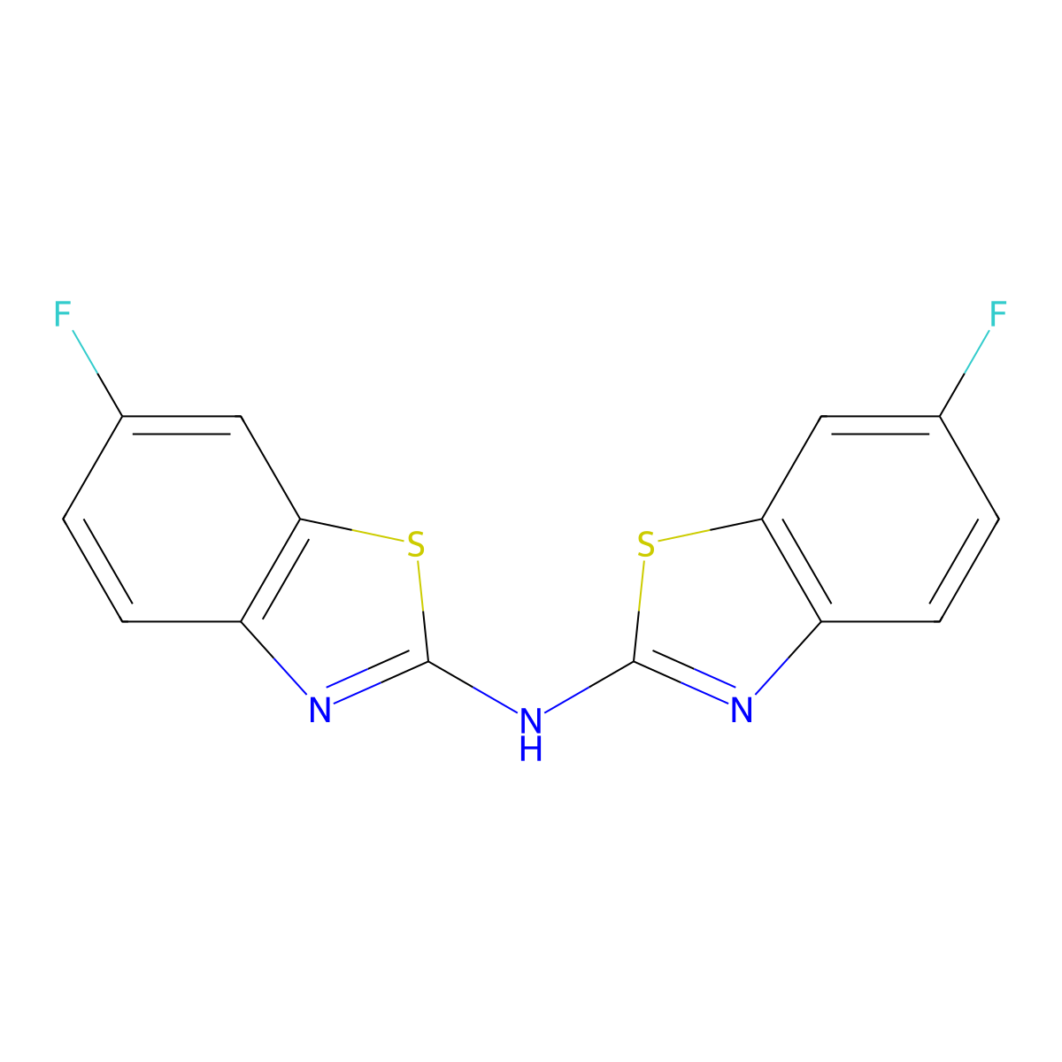 6-fluoro-N-(6-fluoro-1,3-benzothiazol-2-yl)-1,3-benzothiazol-2-amine molecular structure, CAS 862976-10-1